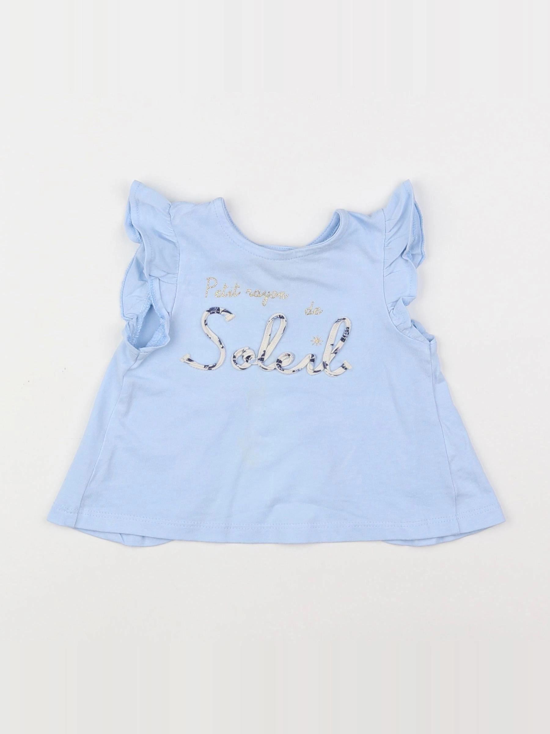 Tape à l'oeil - tee-shirt bleu, or - 6 mois
