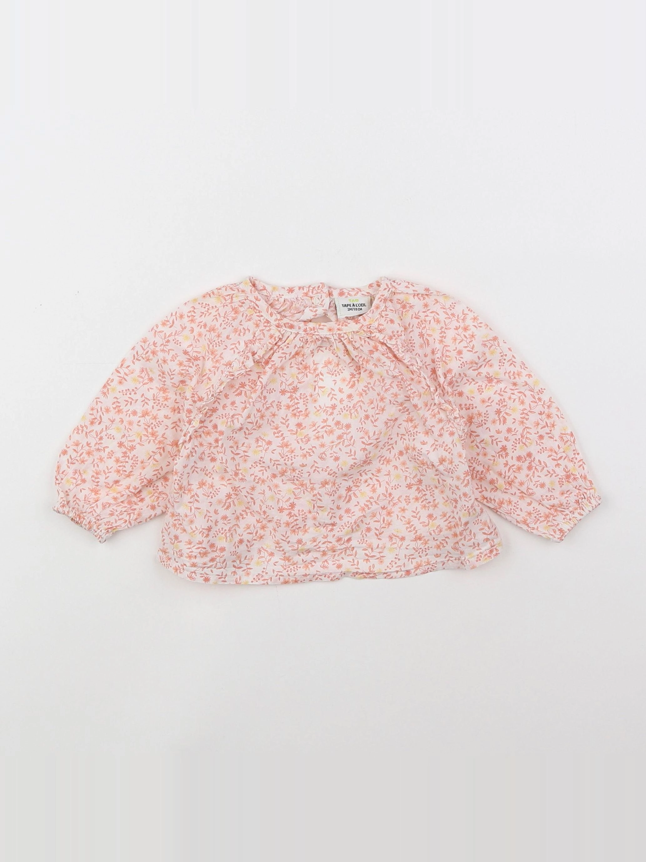 Tape à l'oeil - blouse blanc, rose - 3 mois