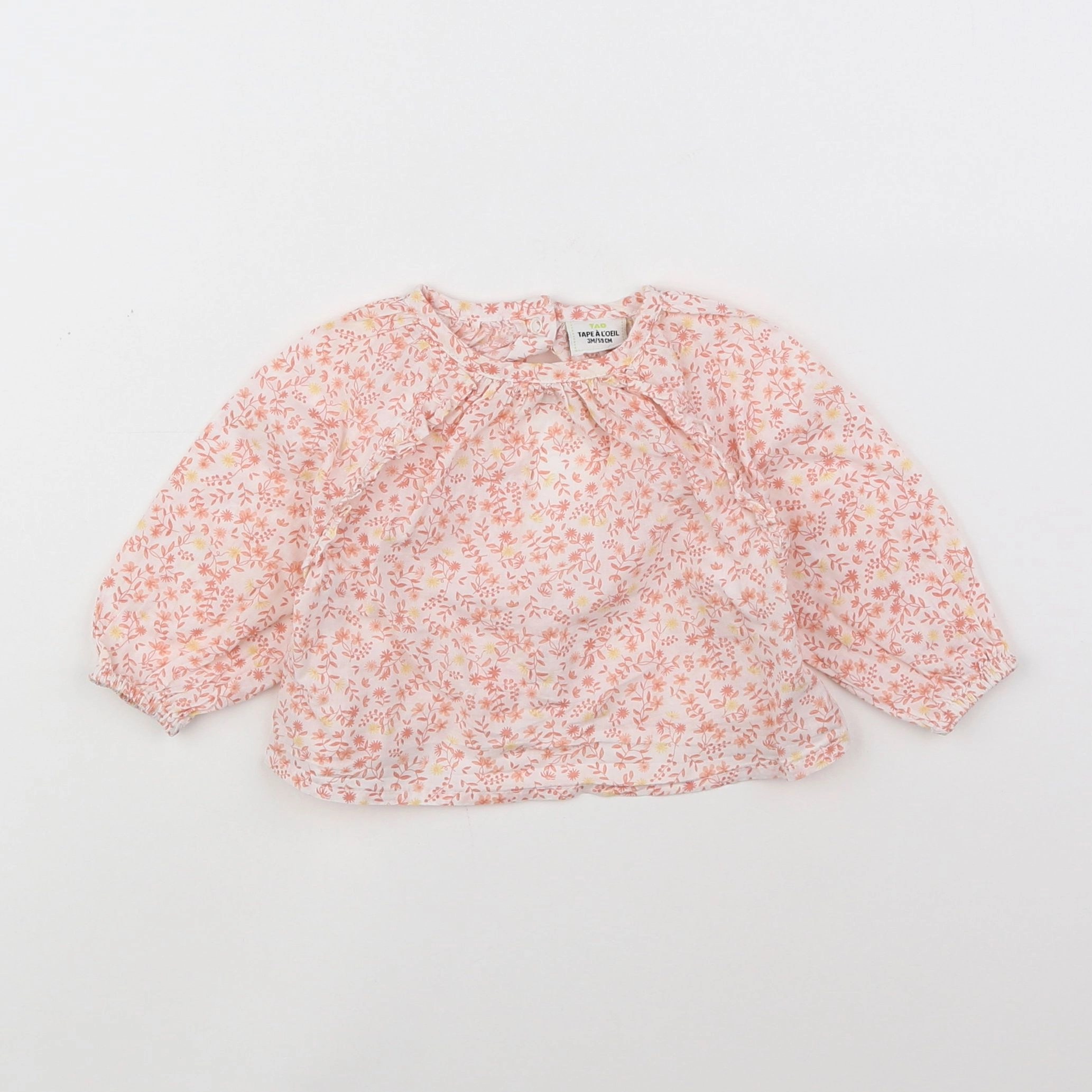 Tape à l'oeil - blouse blanc, rose - 3 mois