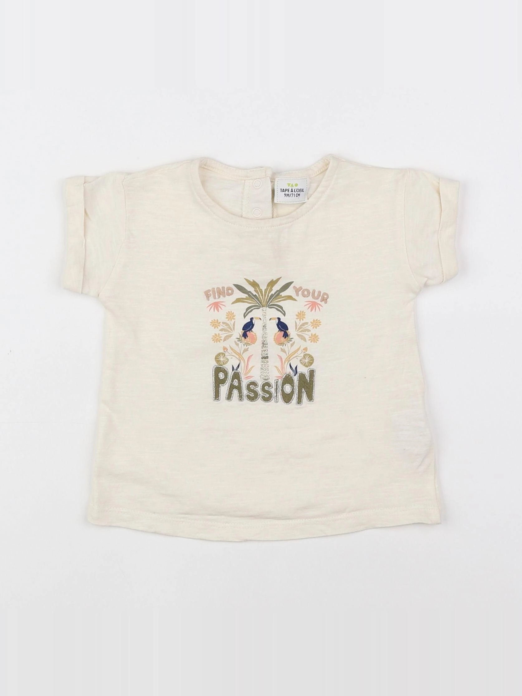 Tape à l'oeil - tee-shirt beige, or - 9 mois
