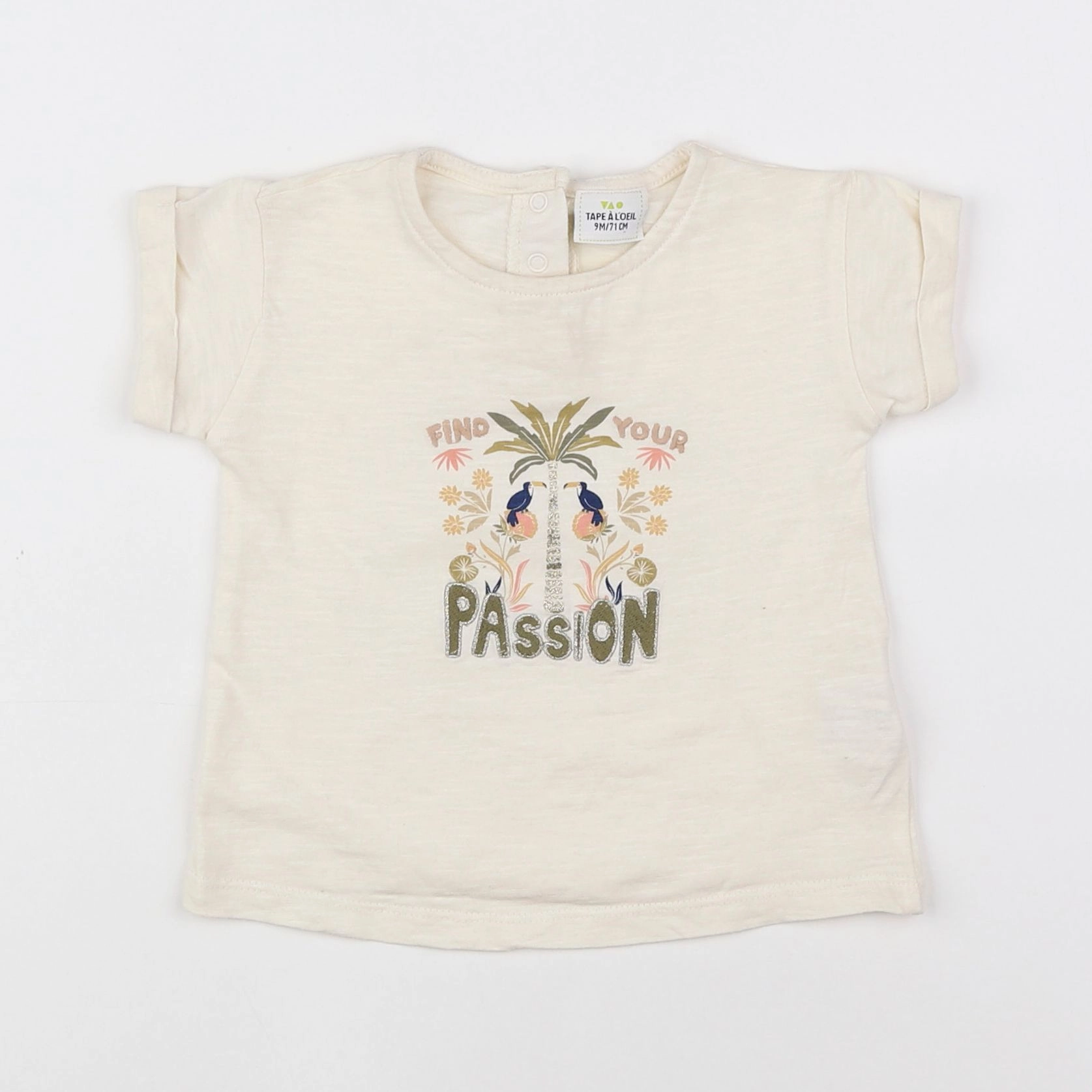 Tape à l'oeil - tee-shirt beige, or - 9 mois