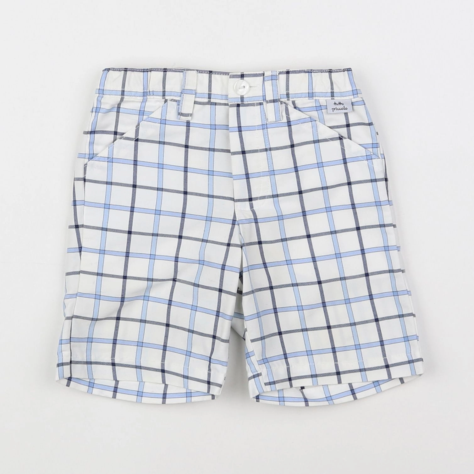 Tutto Piccolo - short blanc, bleu - 12 mois