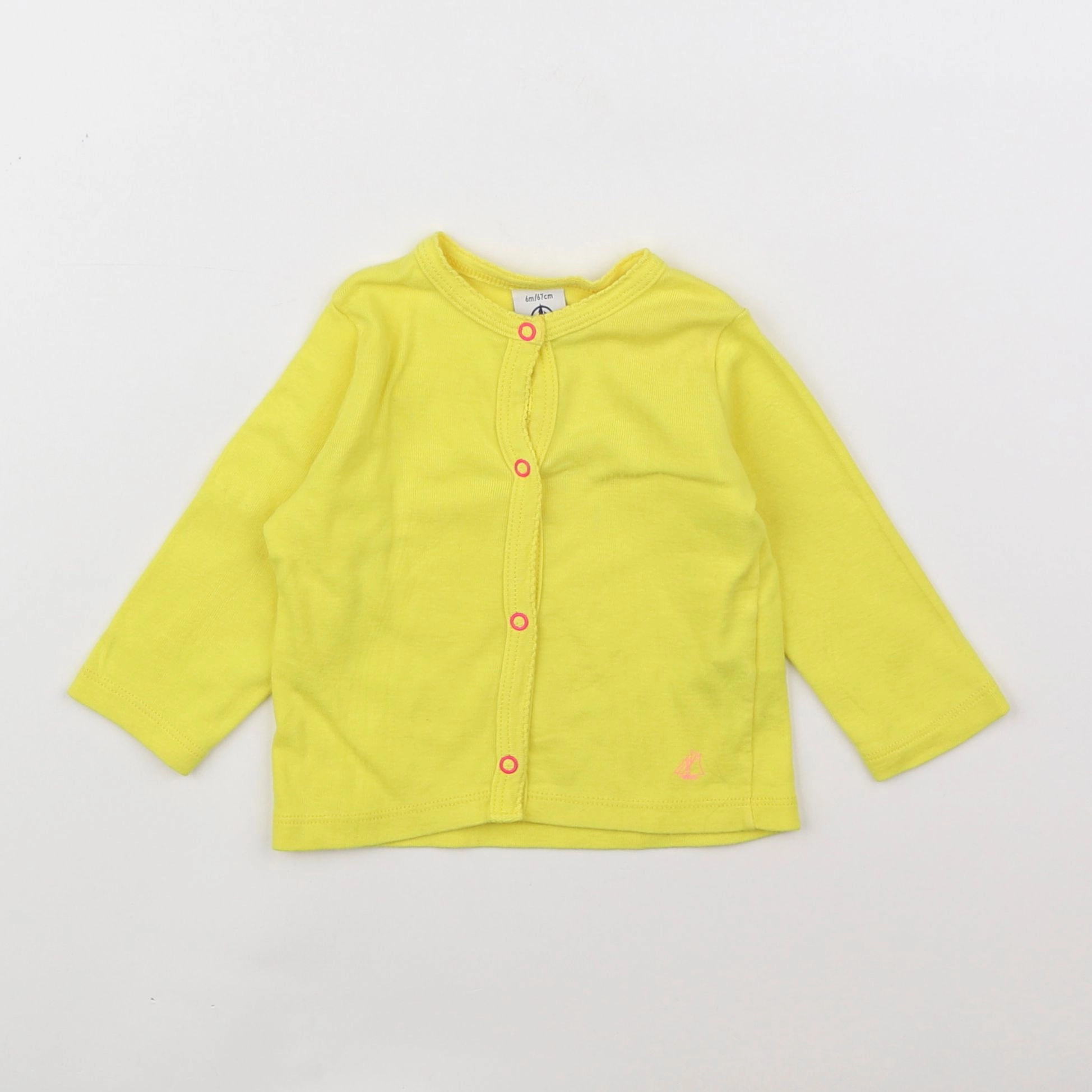 Petit Bateau - tee-shirt jaune fluo - 6 mois