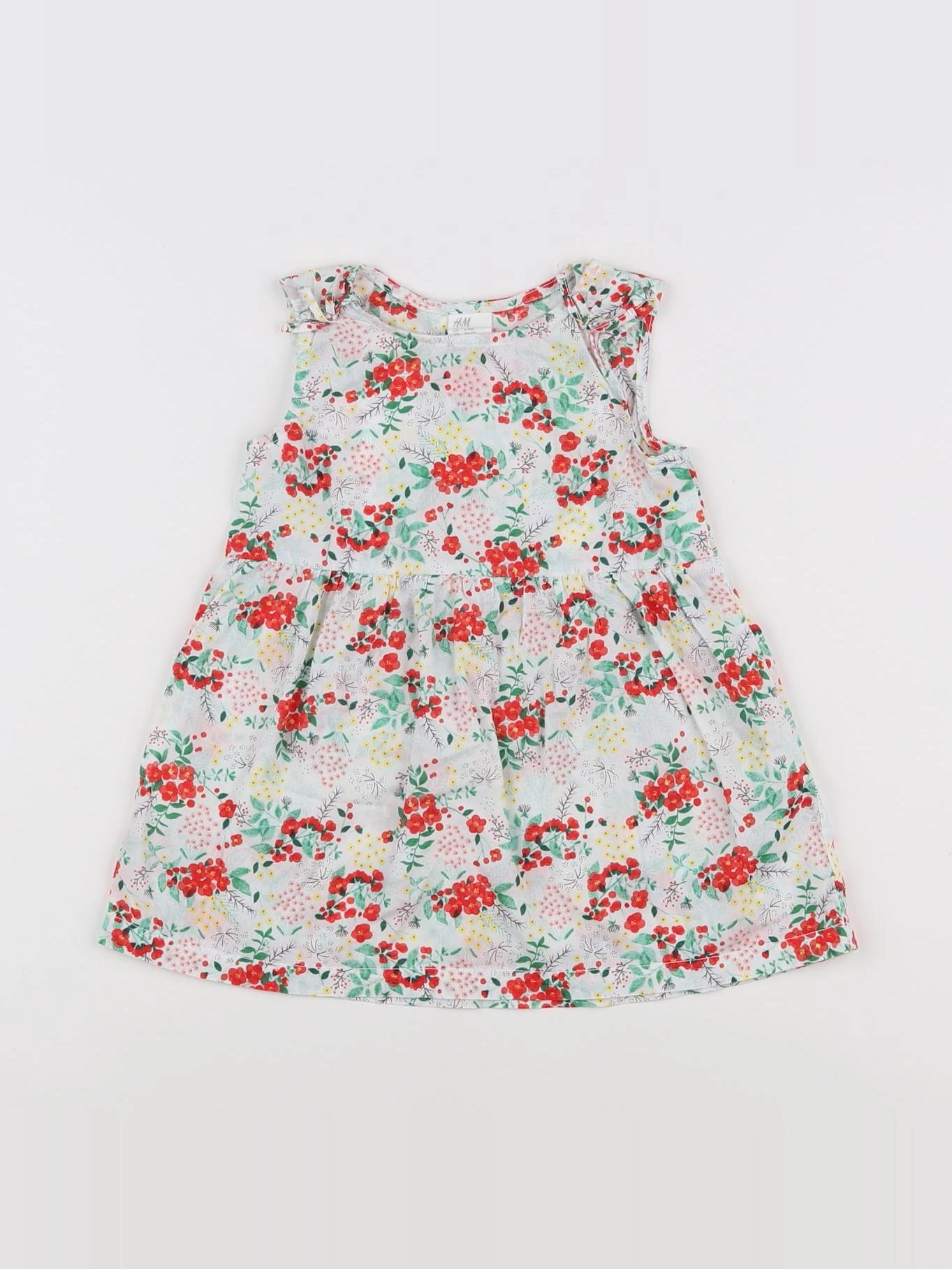 H&M - robe vert, rouge - 6/9 mois