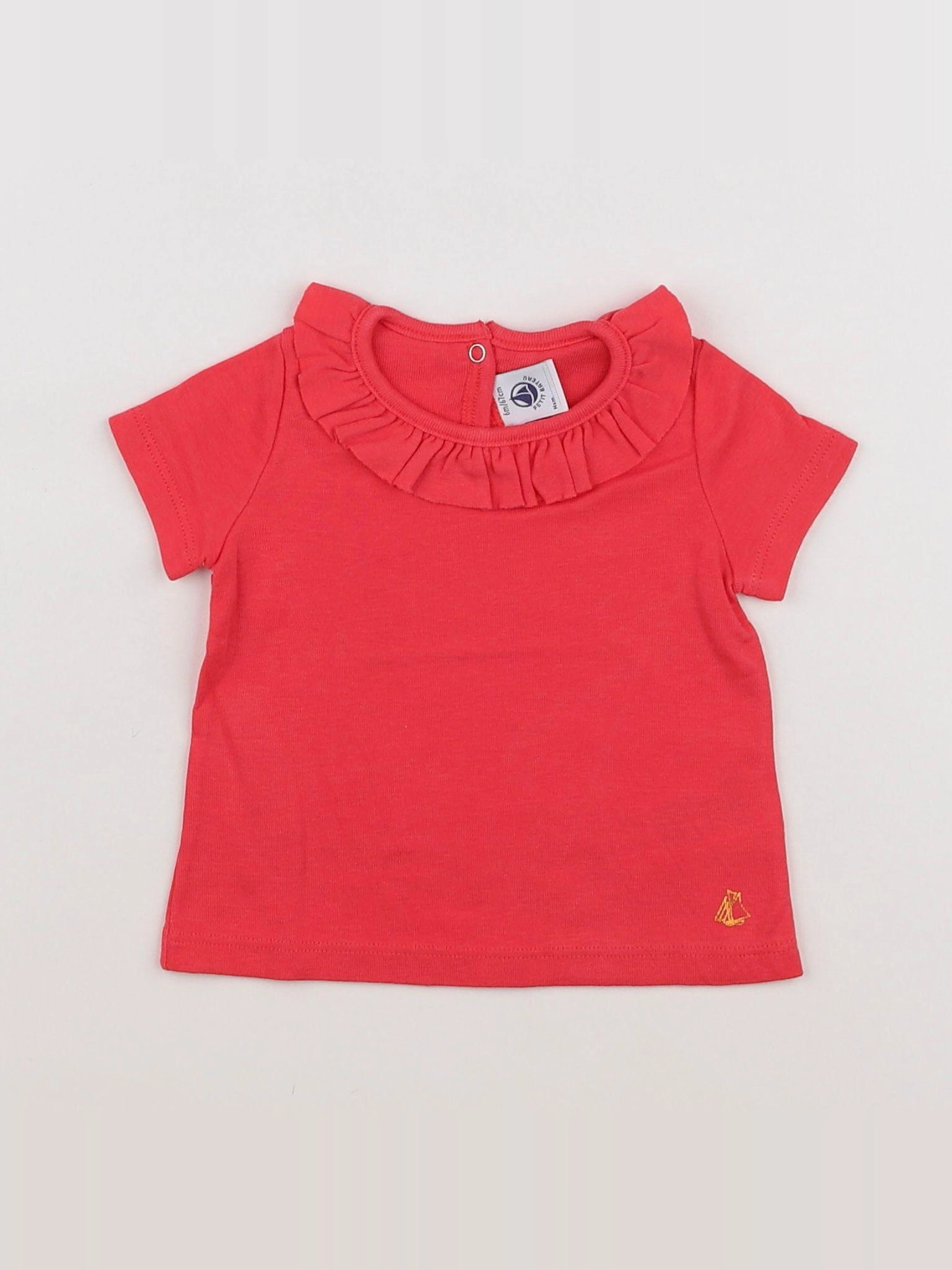 Petit Bateau - tee-shirt rose - 6 mois