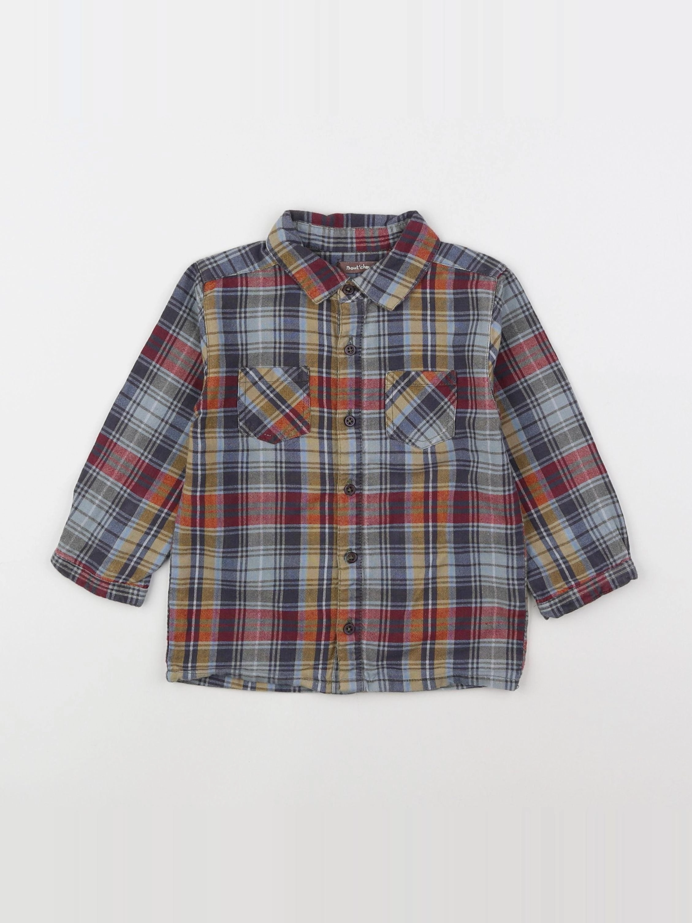 Boutchou - chemise bleu - 18 mois