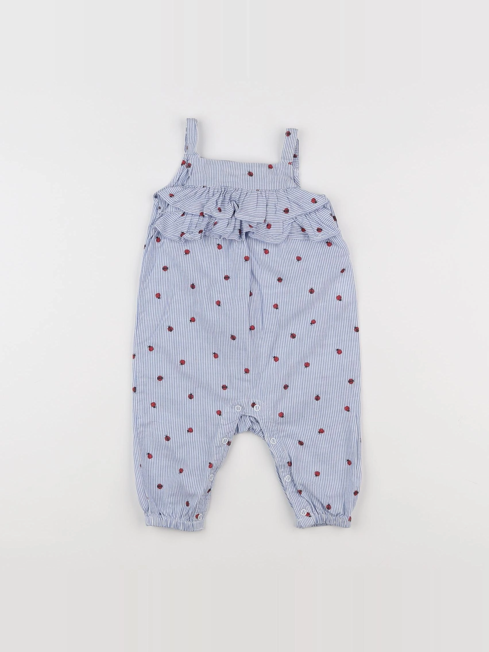 H&M - combinaison bleu, blanc - 3/6 mois