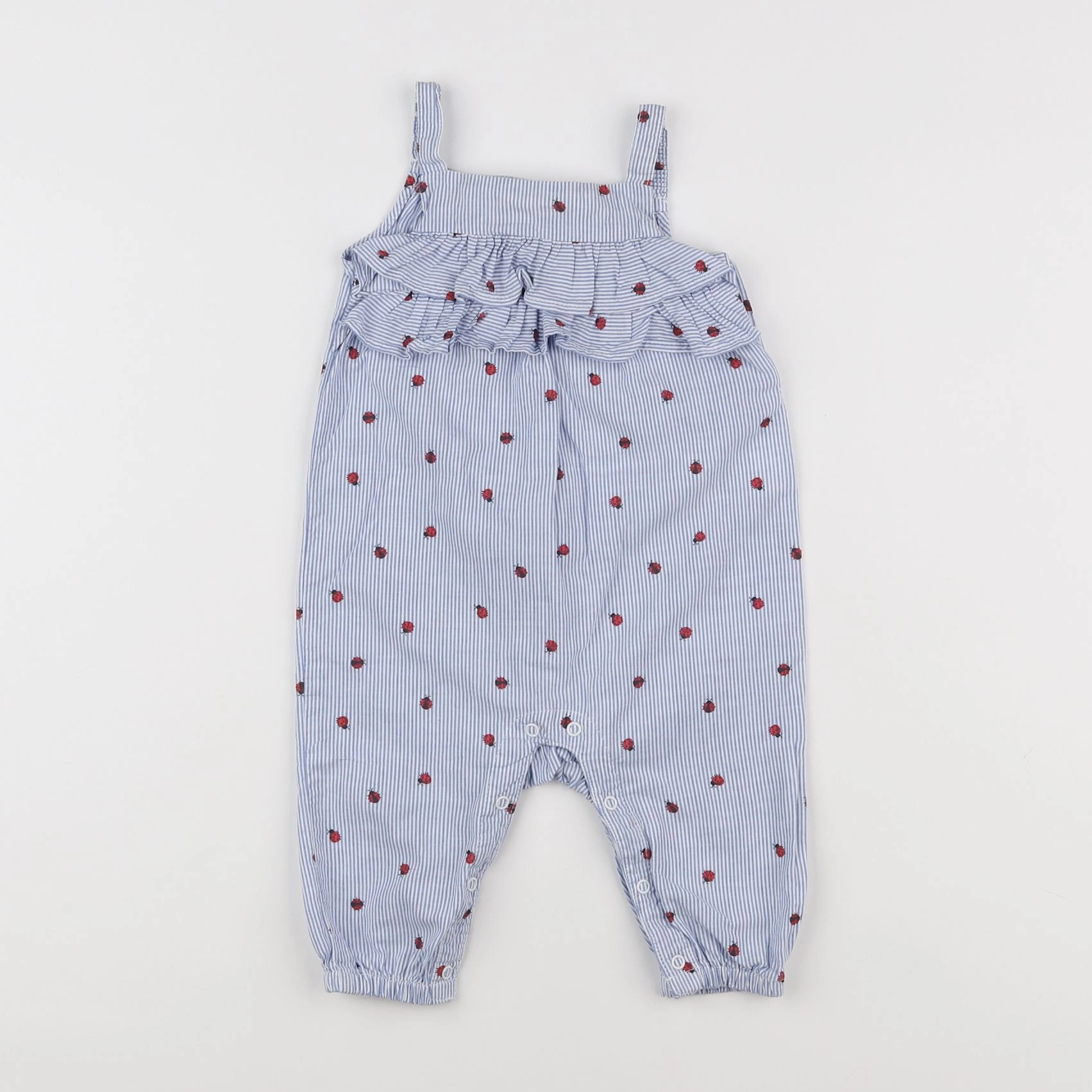 H&M - combinaison bleu, blanc - 3/6 mois
