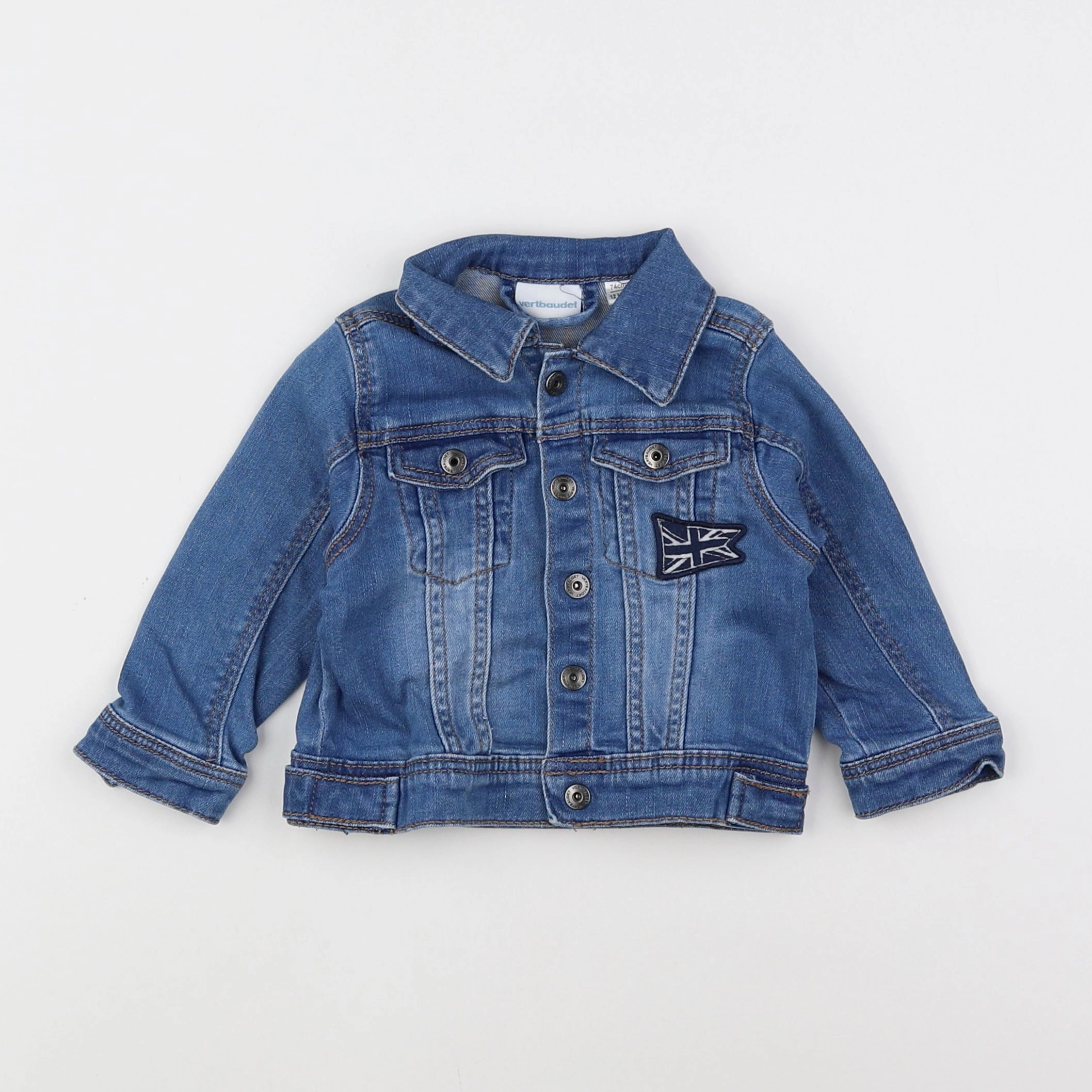 Vertbaudet - veste bleu - 12 mois
