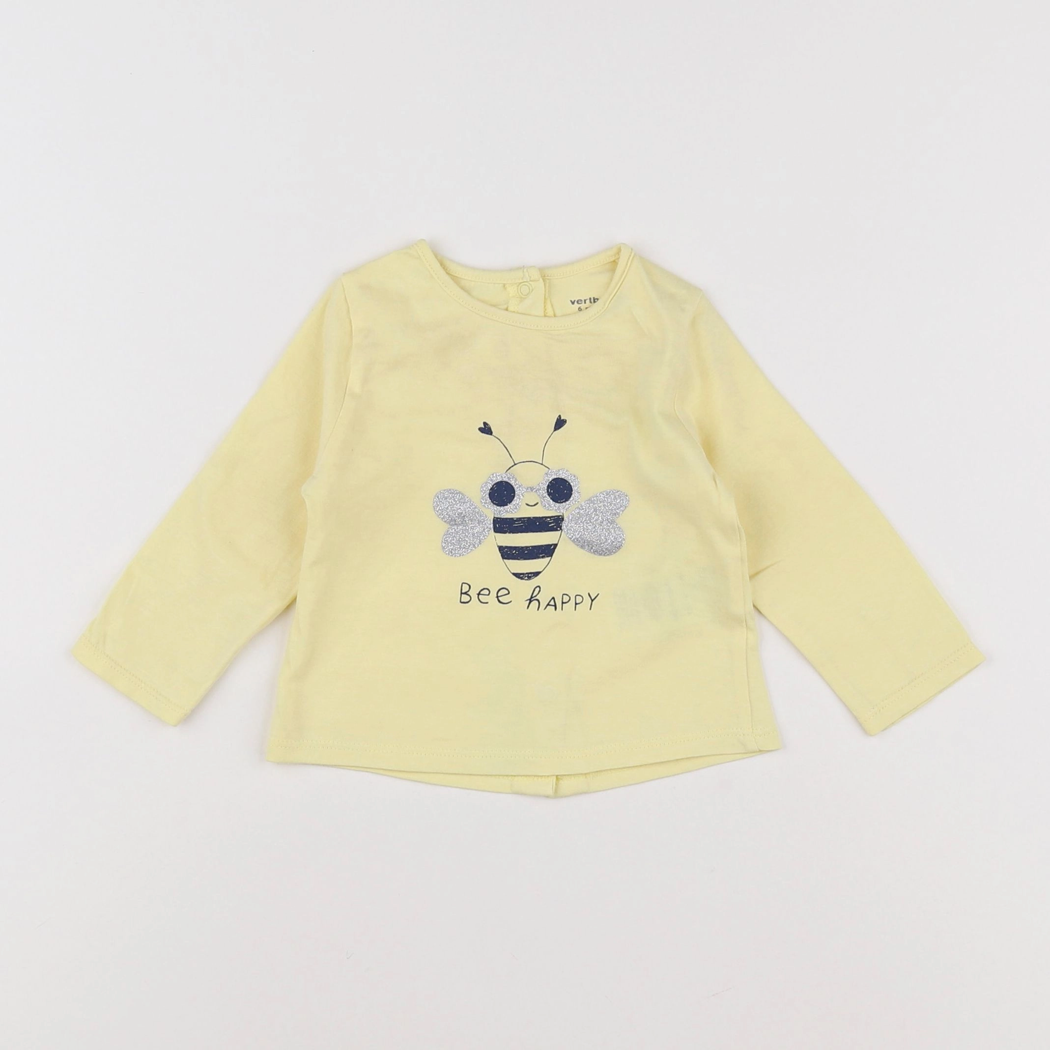 Vertbaudet - tee-shirt jaune - 6 mois