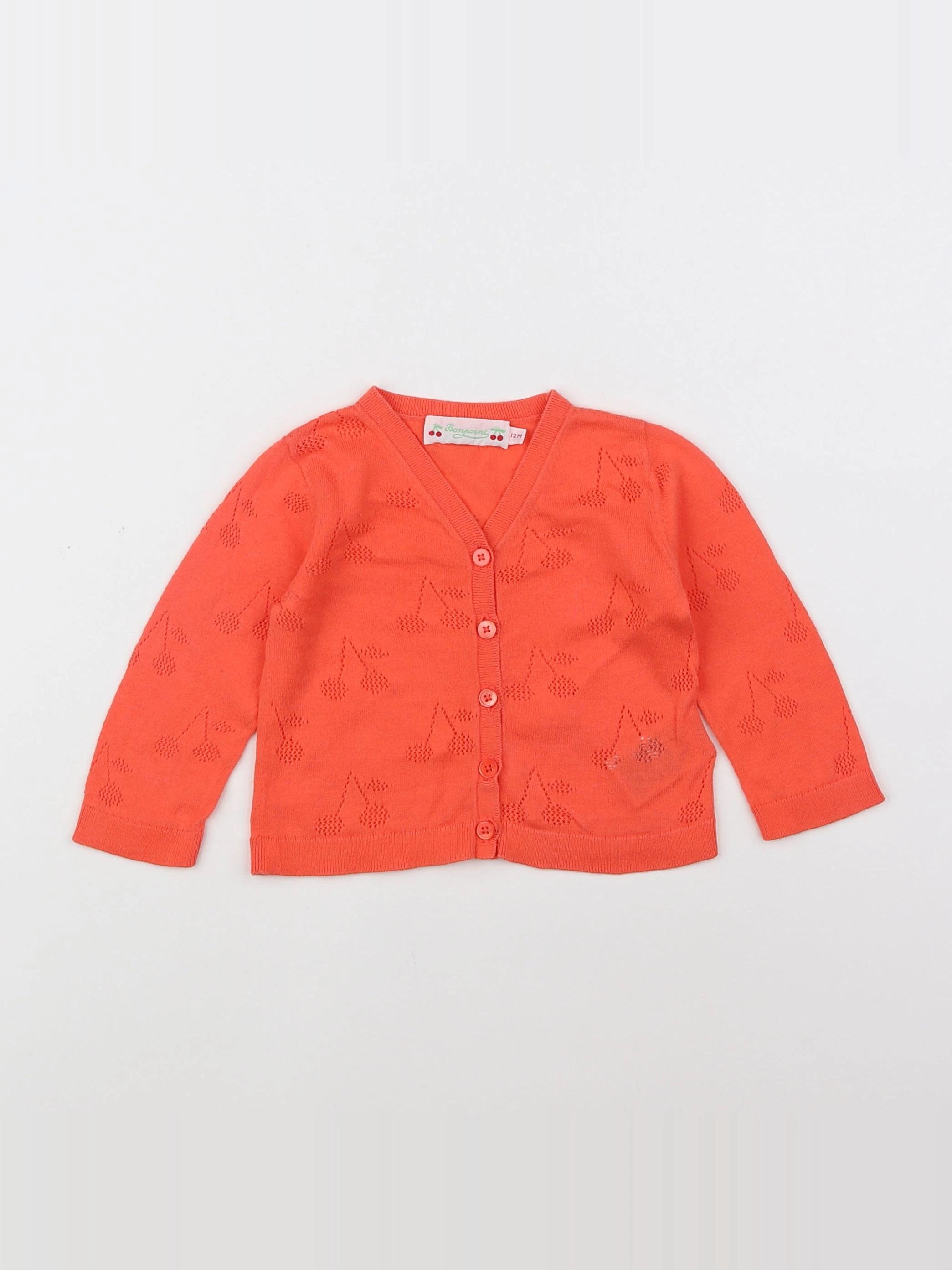 Bonpoint - gilet orange - 12 mois
