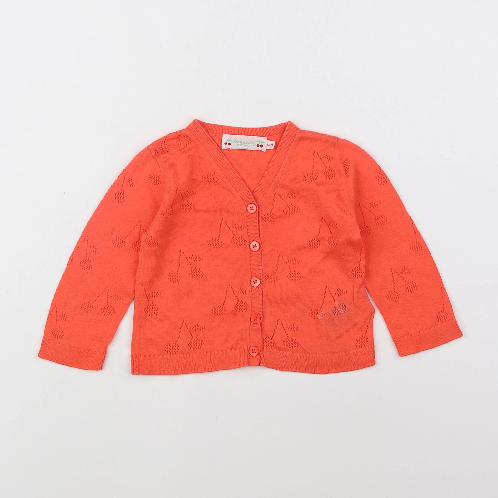 Bonpoint - gilet orange - 12 mois