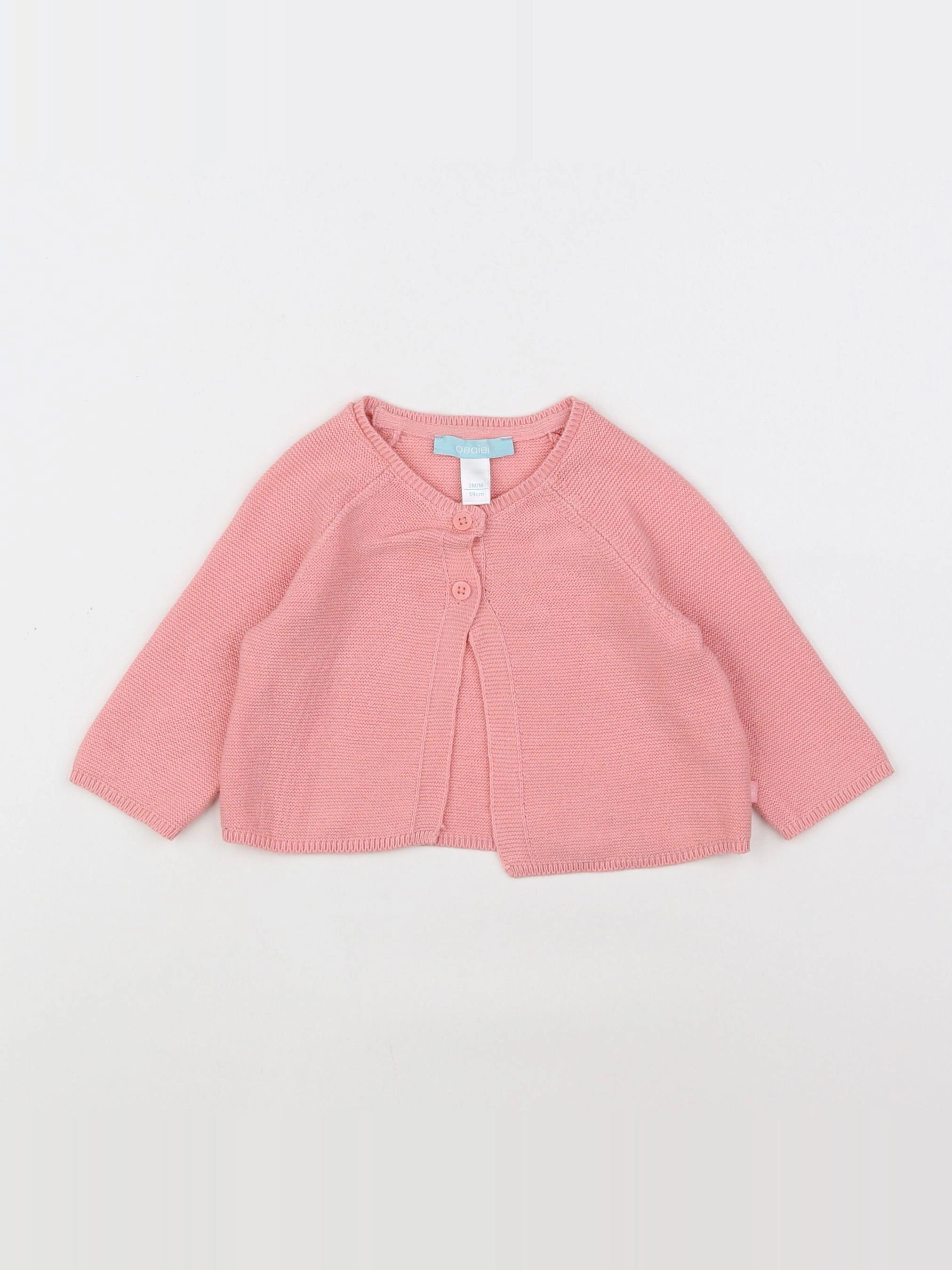Okaidi - gilet rose - 3 mois
