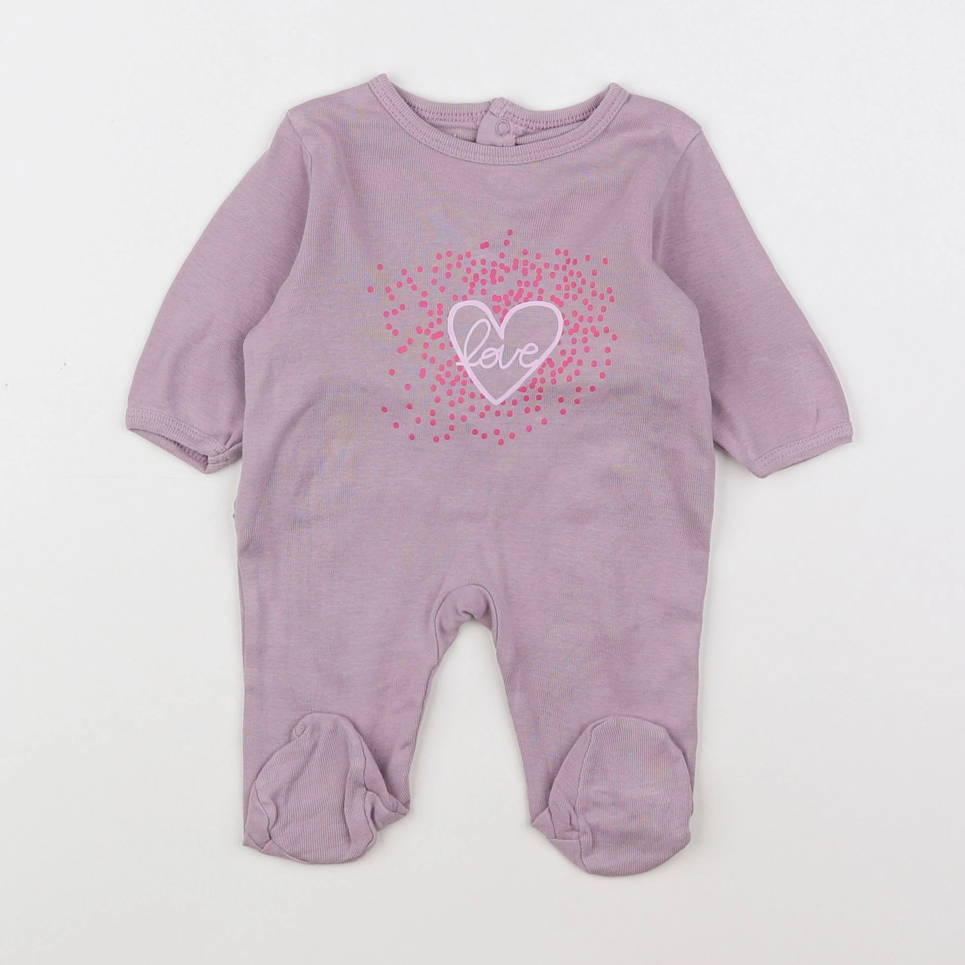 Vertbaudet - pyjama coton violet - 1 mois