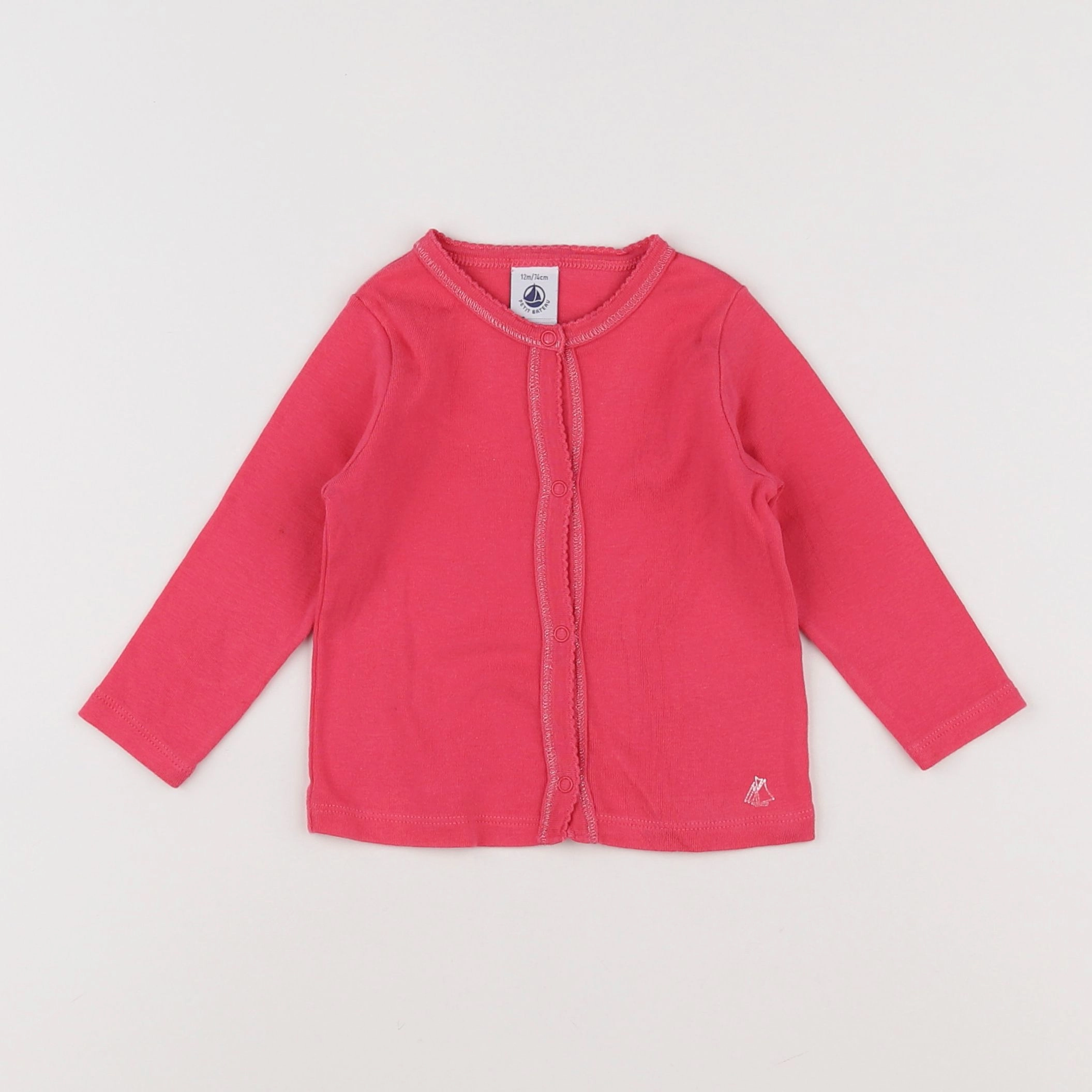 Petit Bateau - gilet rose - 12 mois