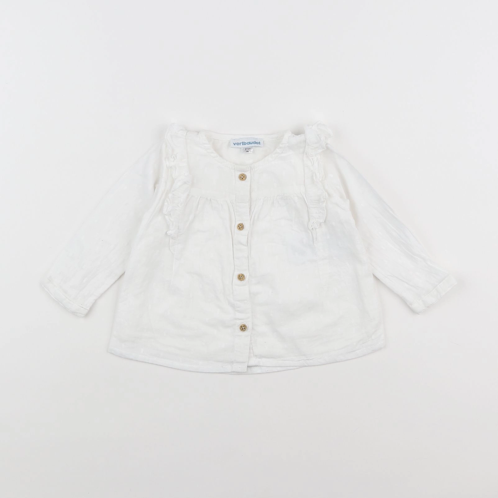 Vertbaudet - chemise blanc - 6 mois