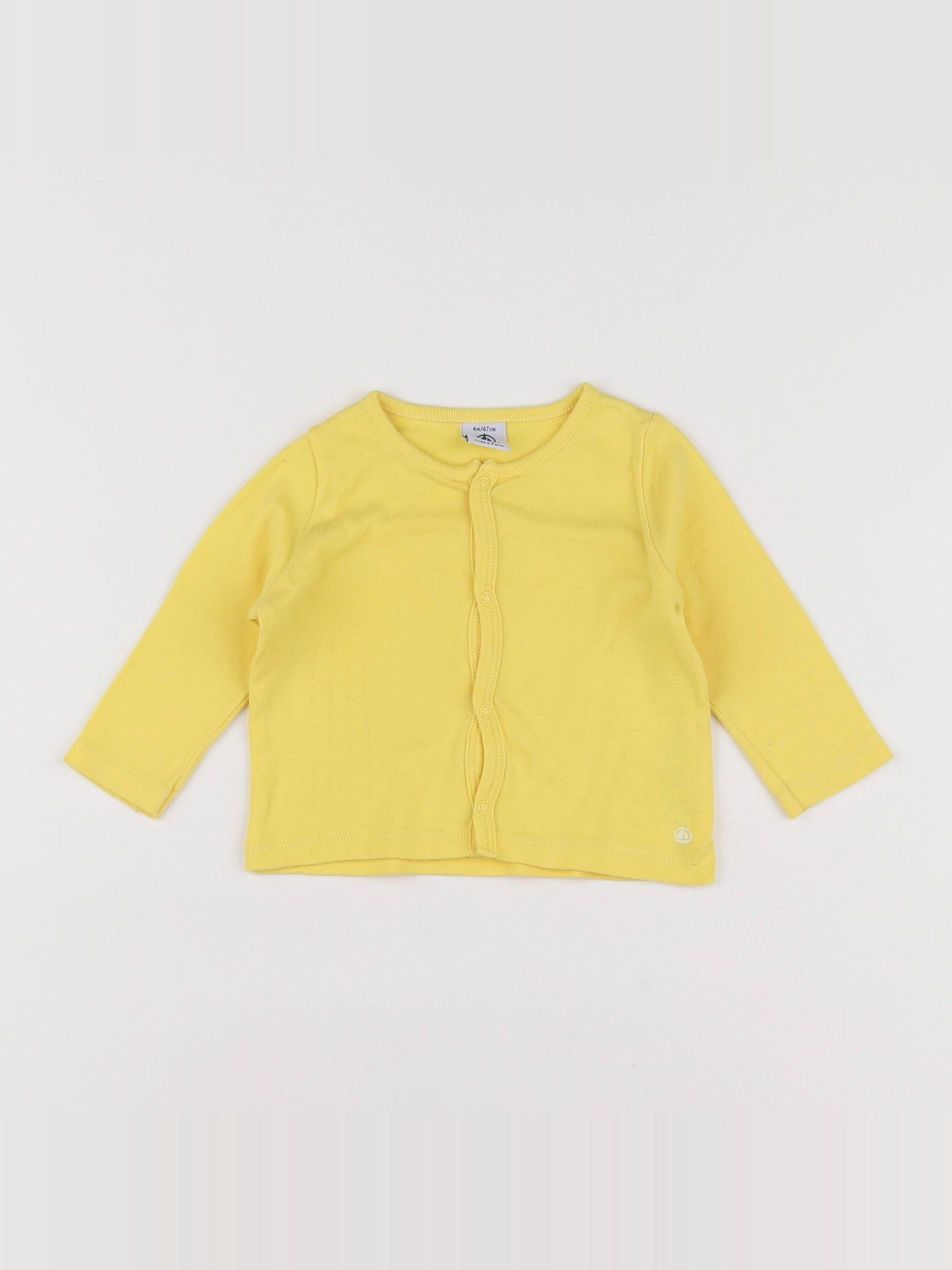 Petit Bateau - gilet jaune - 6 mois