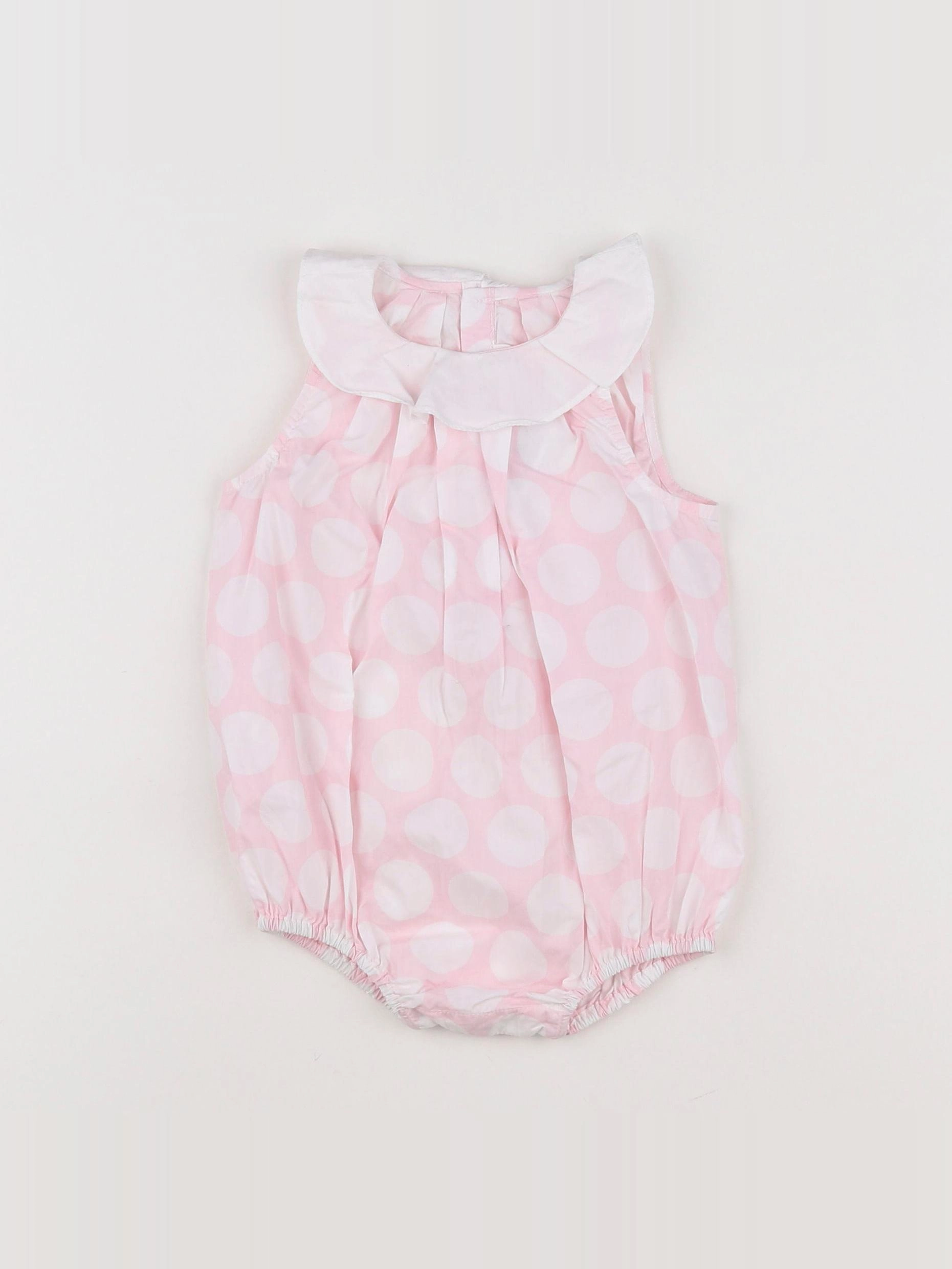 Jacadi - combinaison blanc, rose - 6 mois