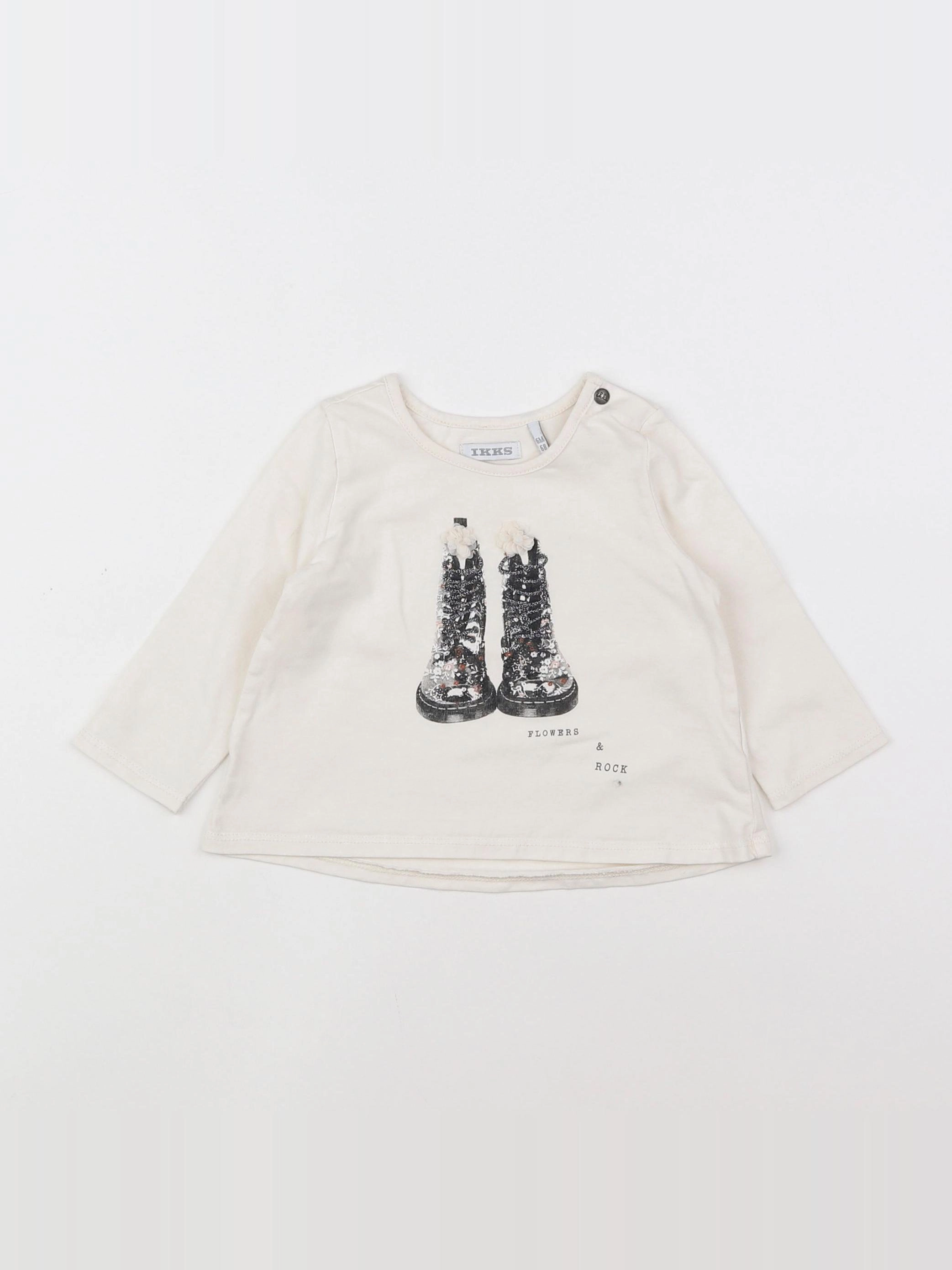 IKKS - tee-shirt blanc - 6 mois