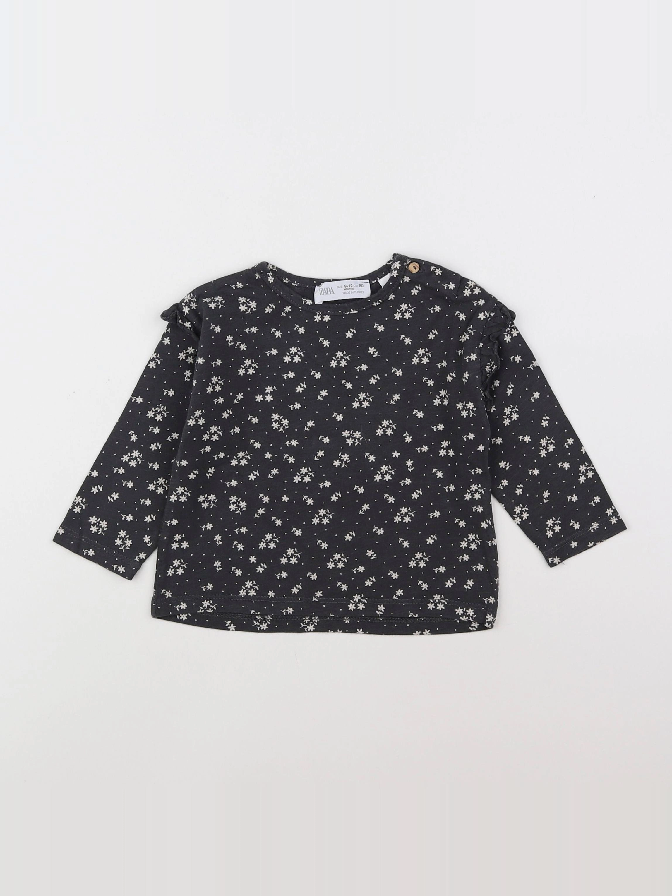 Zara - tee-shirt gris - 9/12 mois
