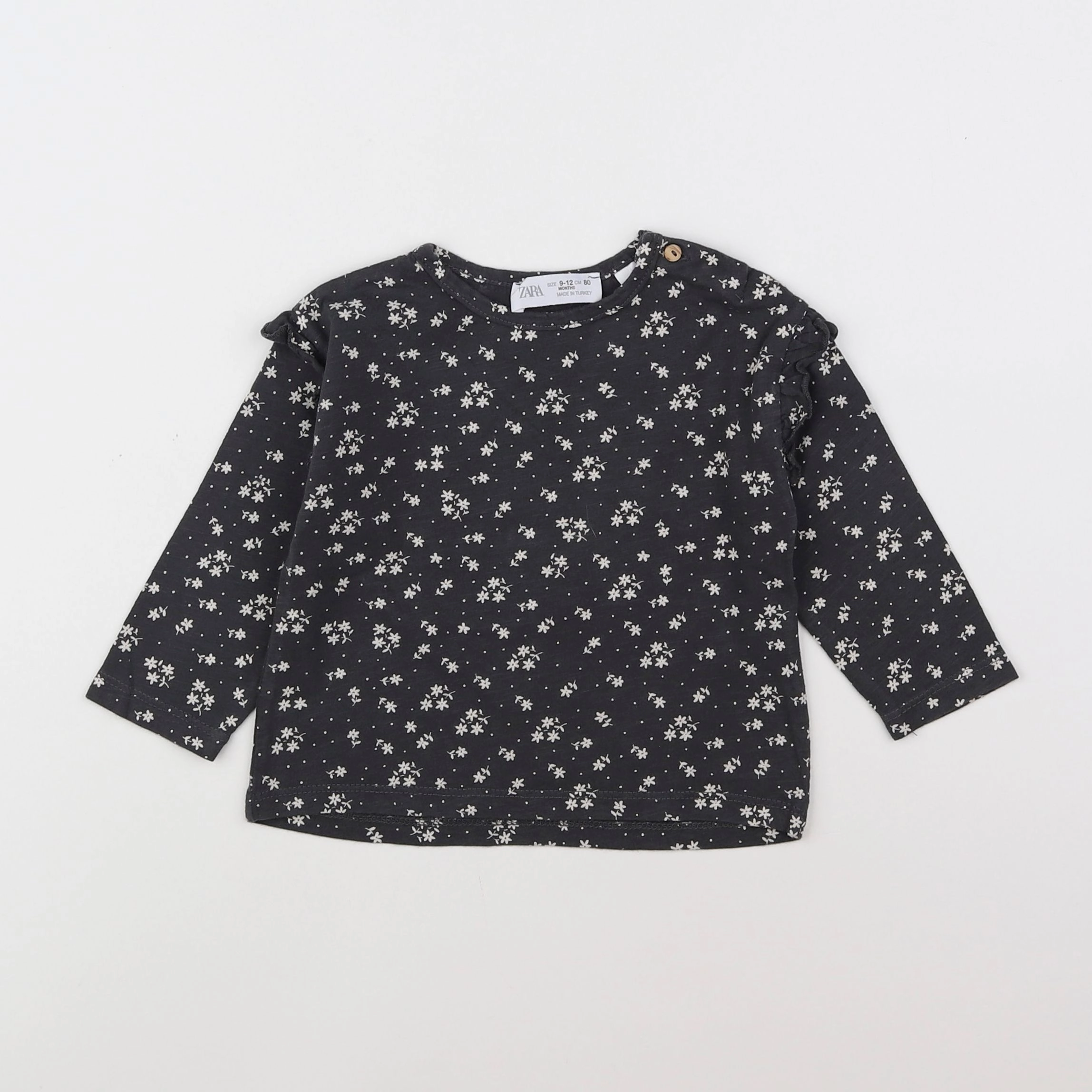 Zara - tee-shirt gris - 9/12 mois