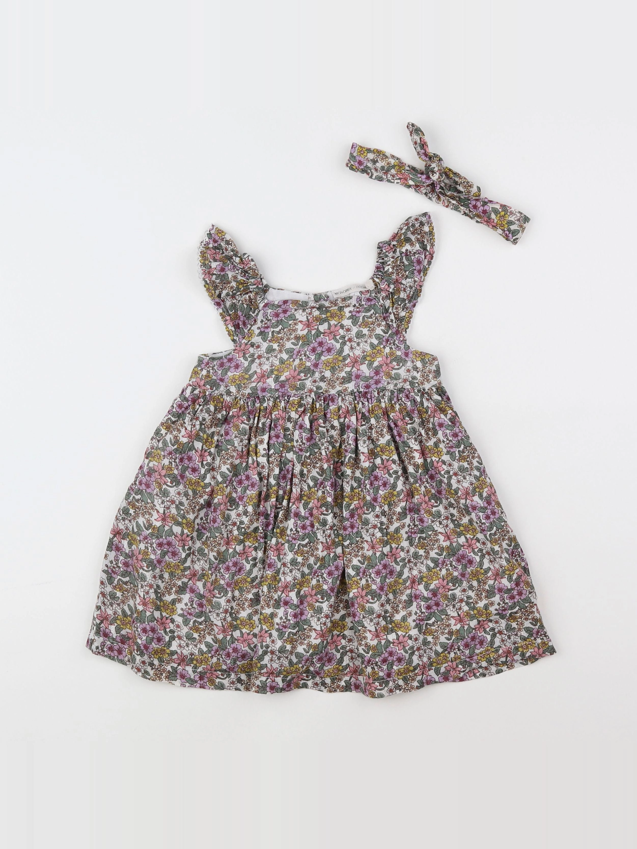 Monoprix - robe multicolore - 9 mois