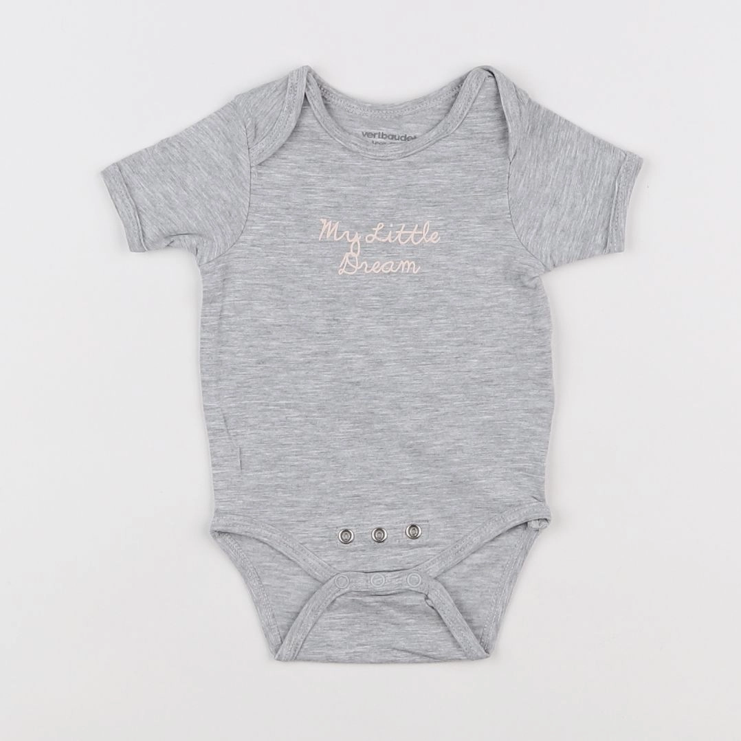 Vertbaudet - body gris - 3 mois