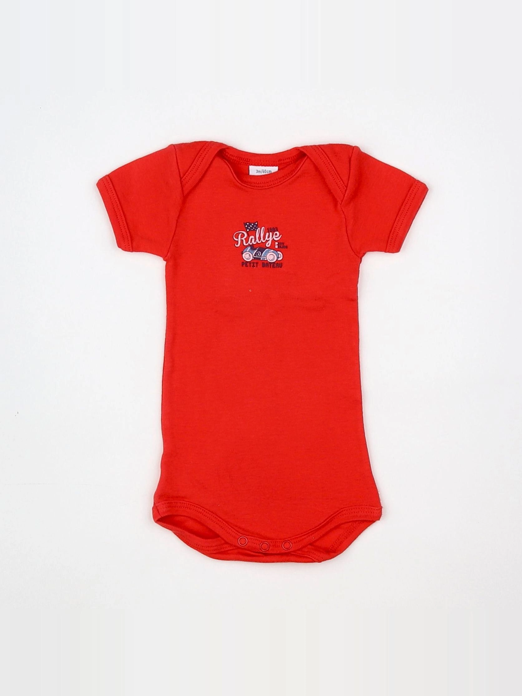 Petit Bateau - body rouge - 3 mois