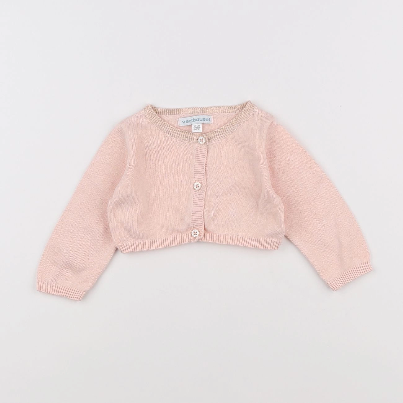 Vertbaudet - gilet rose - 6 mois