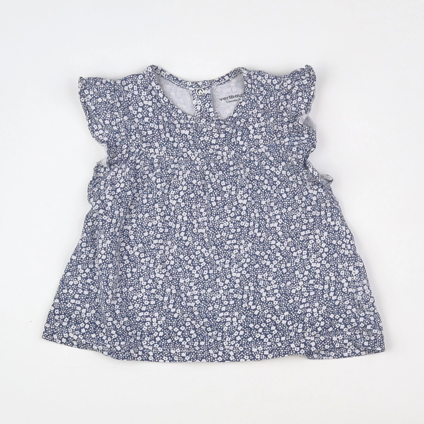 Vertbaudet - tee-shirt bleu, blanc - 12 mois