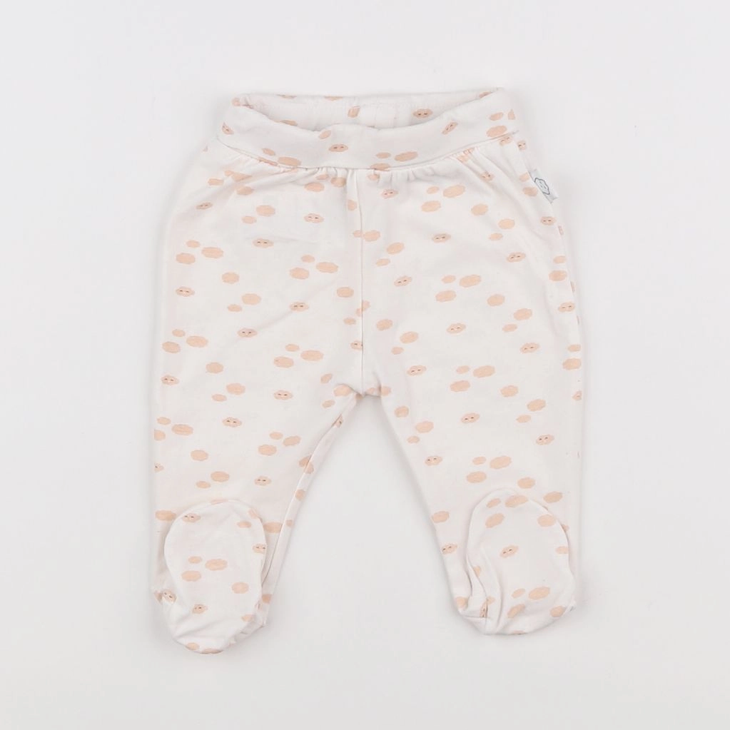 Vertbaudet - legging blanc, rose - 1 mois