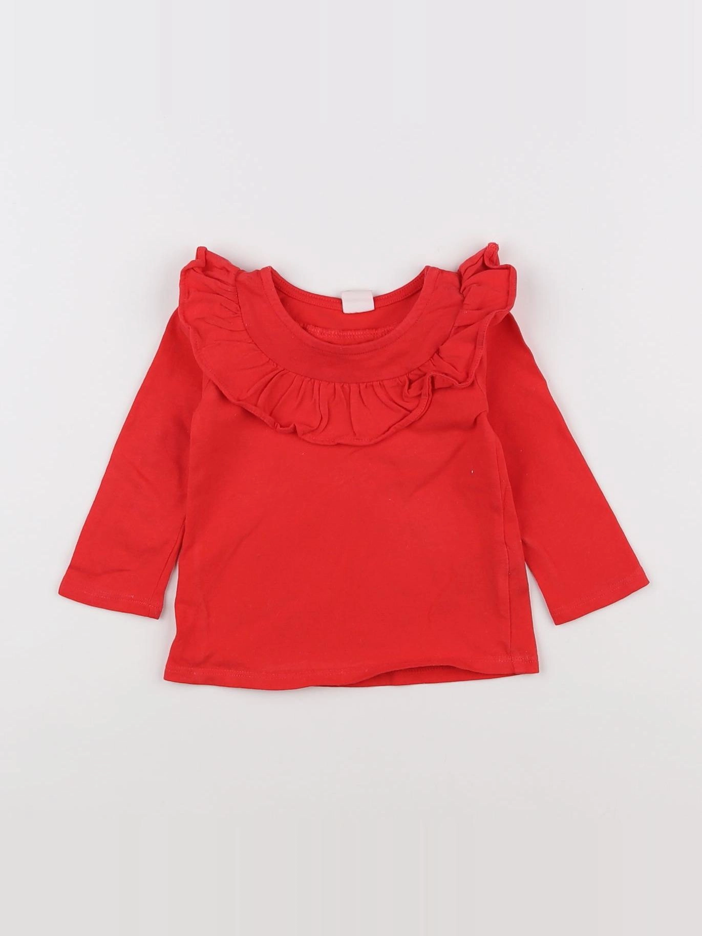 H&M - tee-shirt rouge - 6/9 mois
