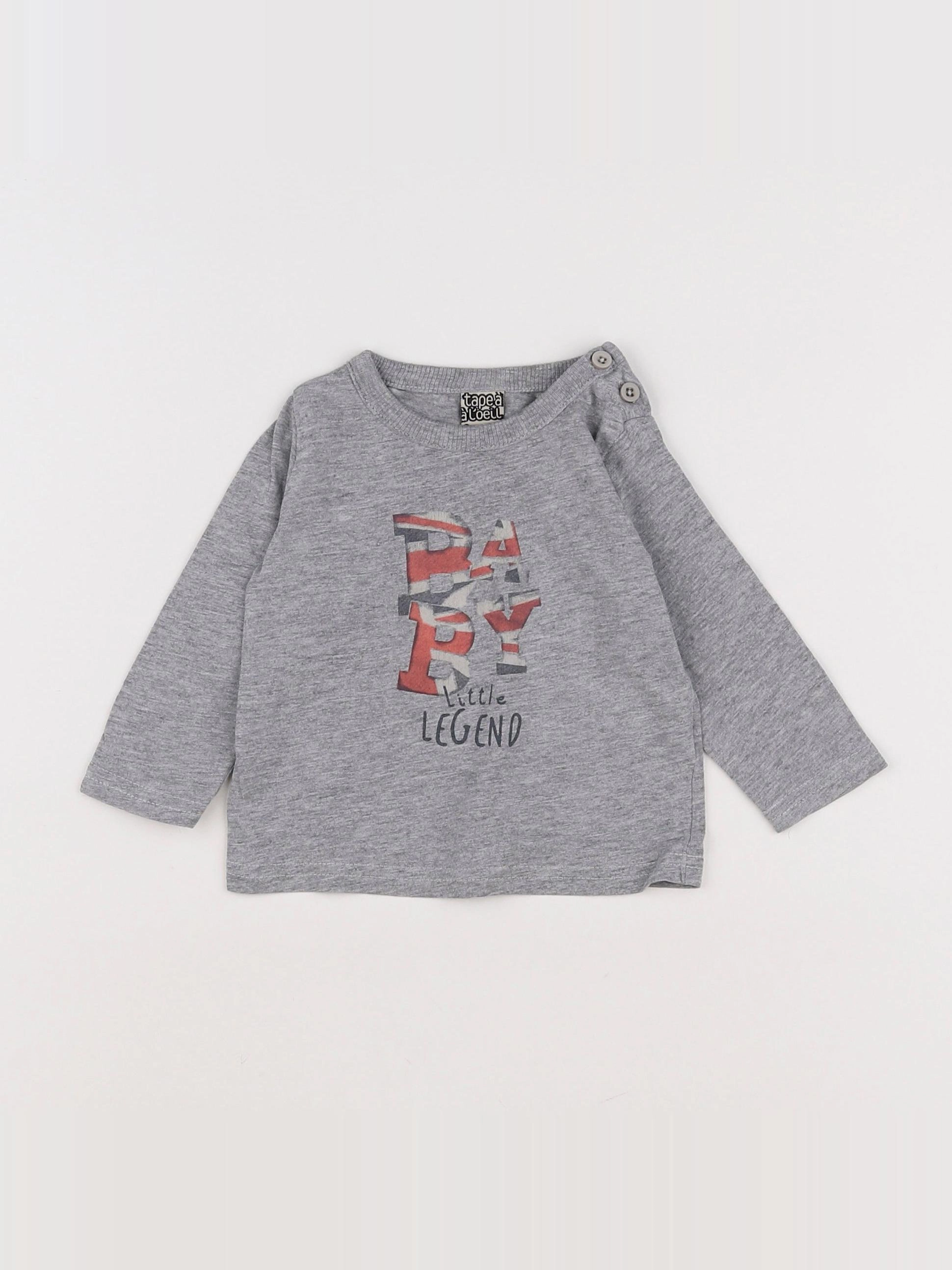 Tape à l'oeil - tee-shirt gris, rouge - 6 mois