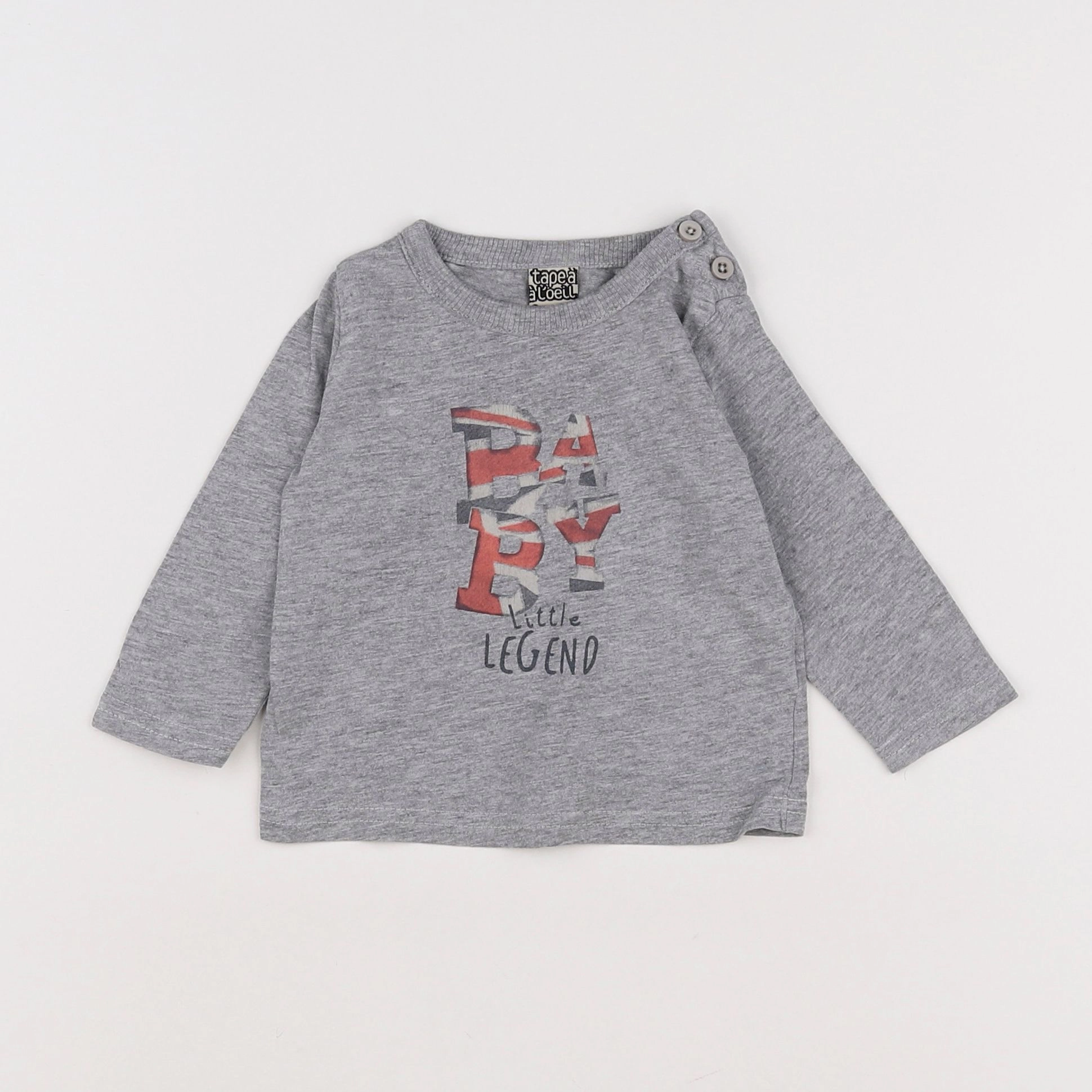 Tape à l'oeil - tee-shirt gris, rouge - 6 mois