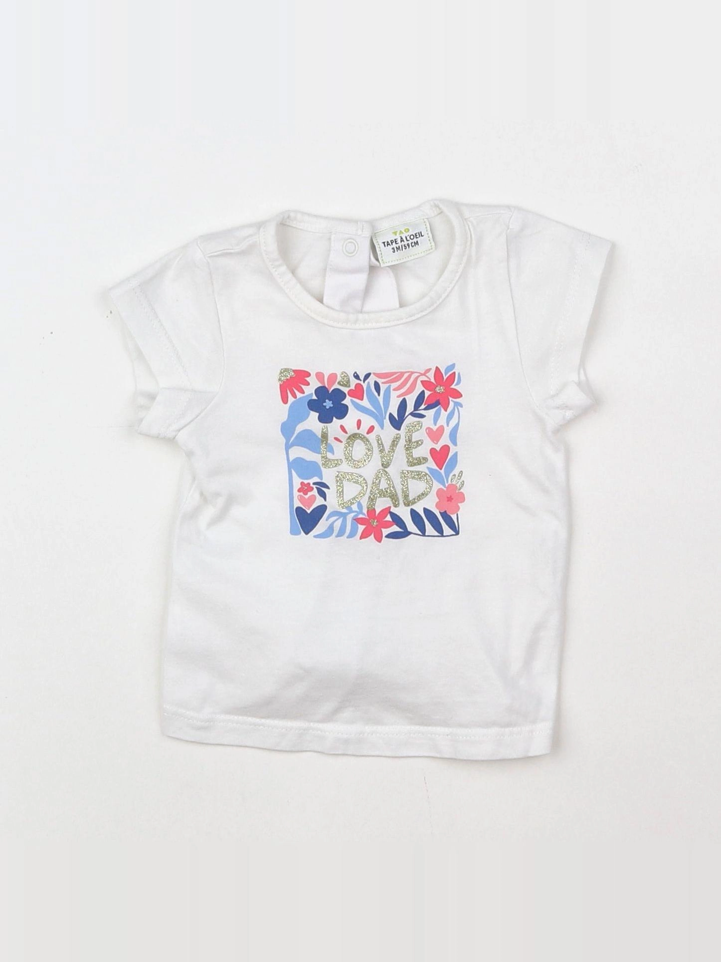 Tape à l'oeil - tee-shirt blanc - 3 mois