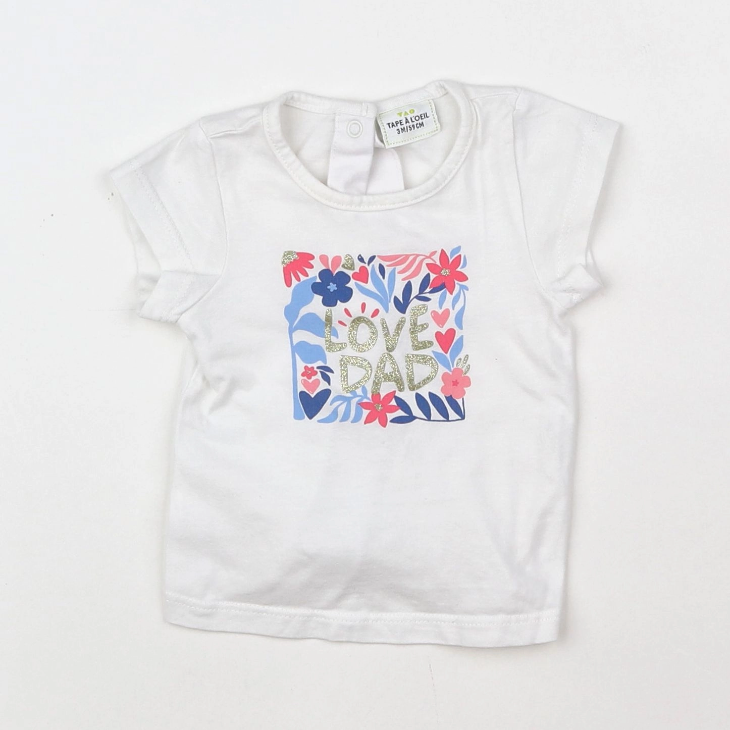 Tape à l'oeil - tee-shirt blanc - 3 mois