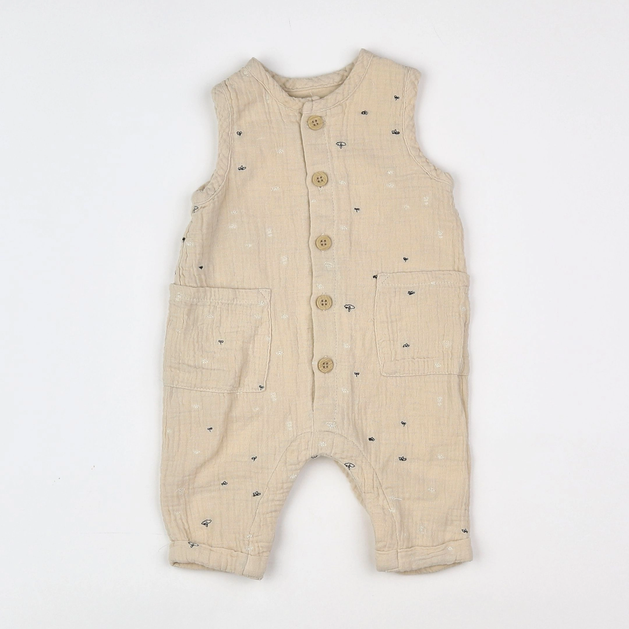 Vertbaudet - combinaison beige - 3 mois