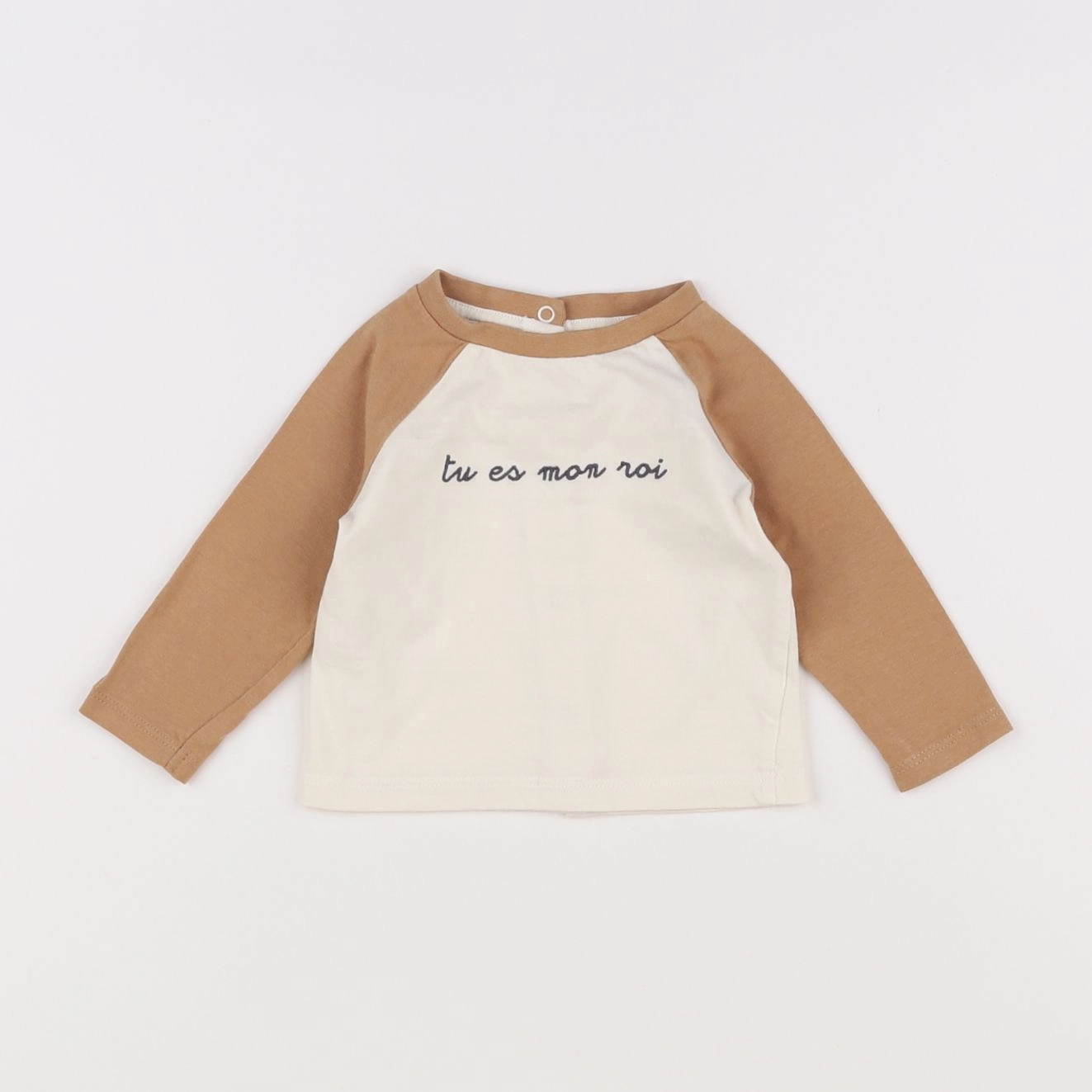 Vertbaudet - tee-shirt beige, marron - 3 mois