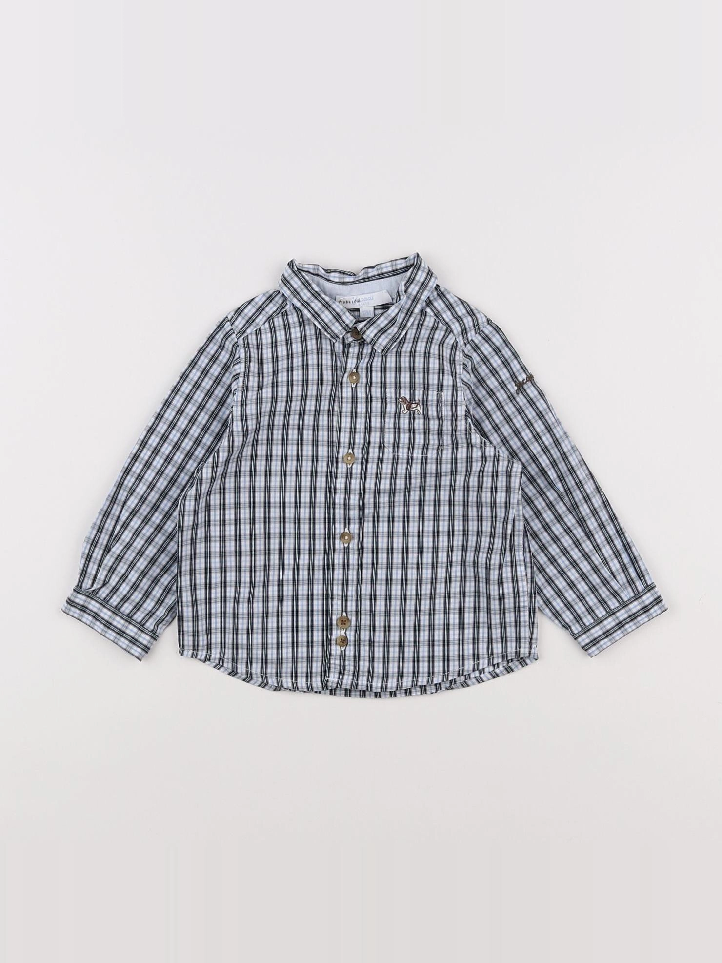 Jacadi - chemise blanc, bleu - 12 mois