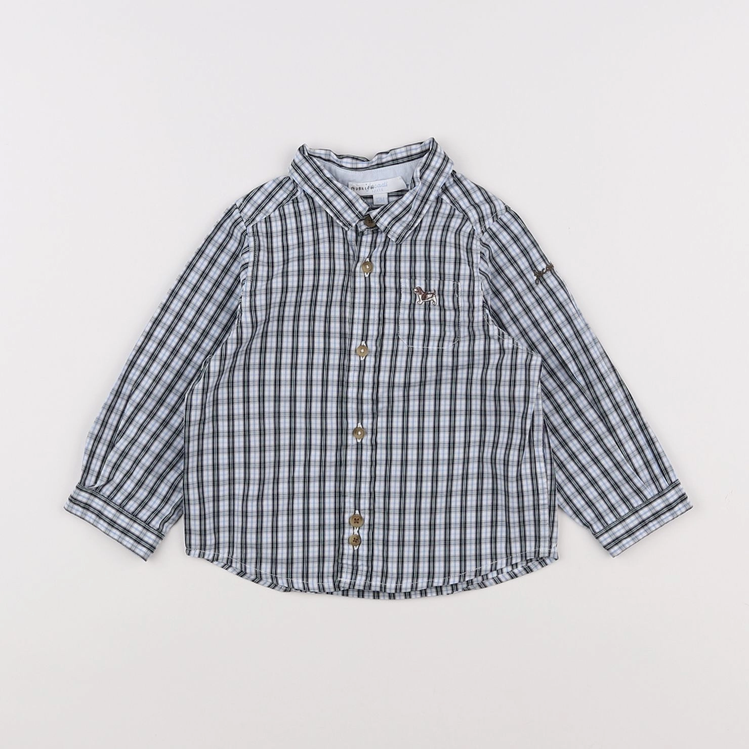 Jacadi - chemise blanc, bleu - 12 mois