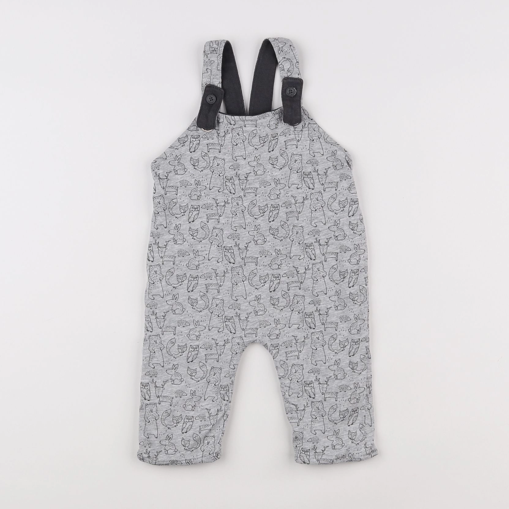 Vertbaudet - salopette réversible gris - 6 mois