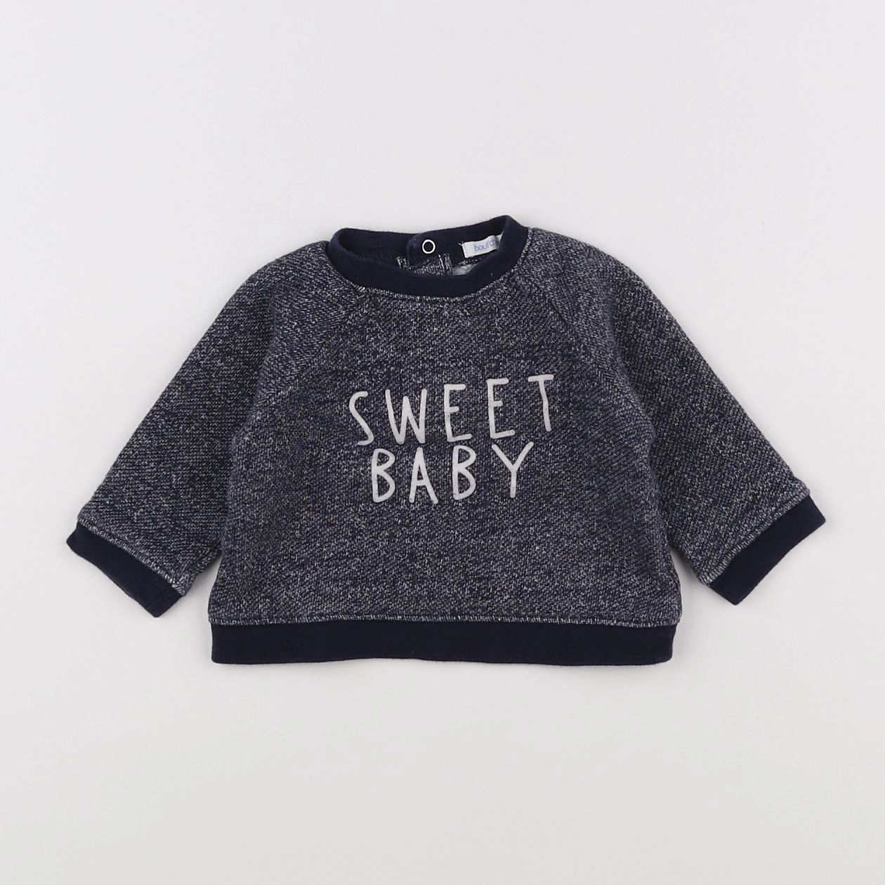 Boutchou - sweat bleu, blanc - 6 mois