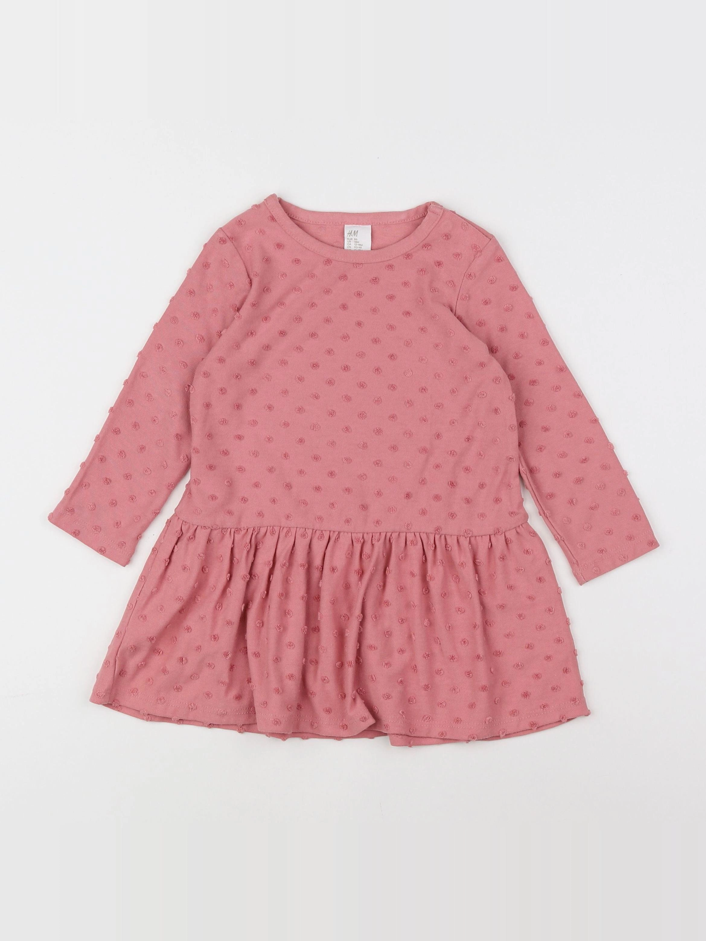 H&M - robe rose - 12/18 mois