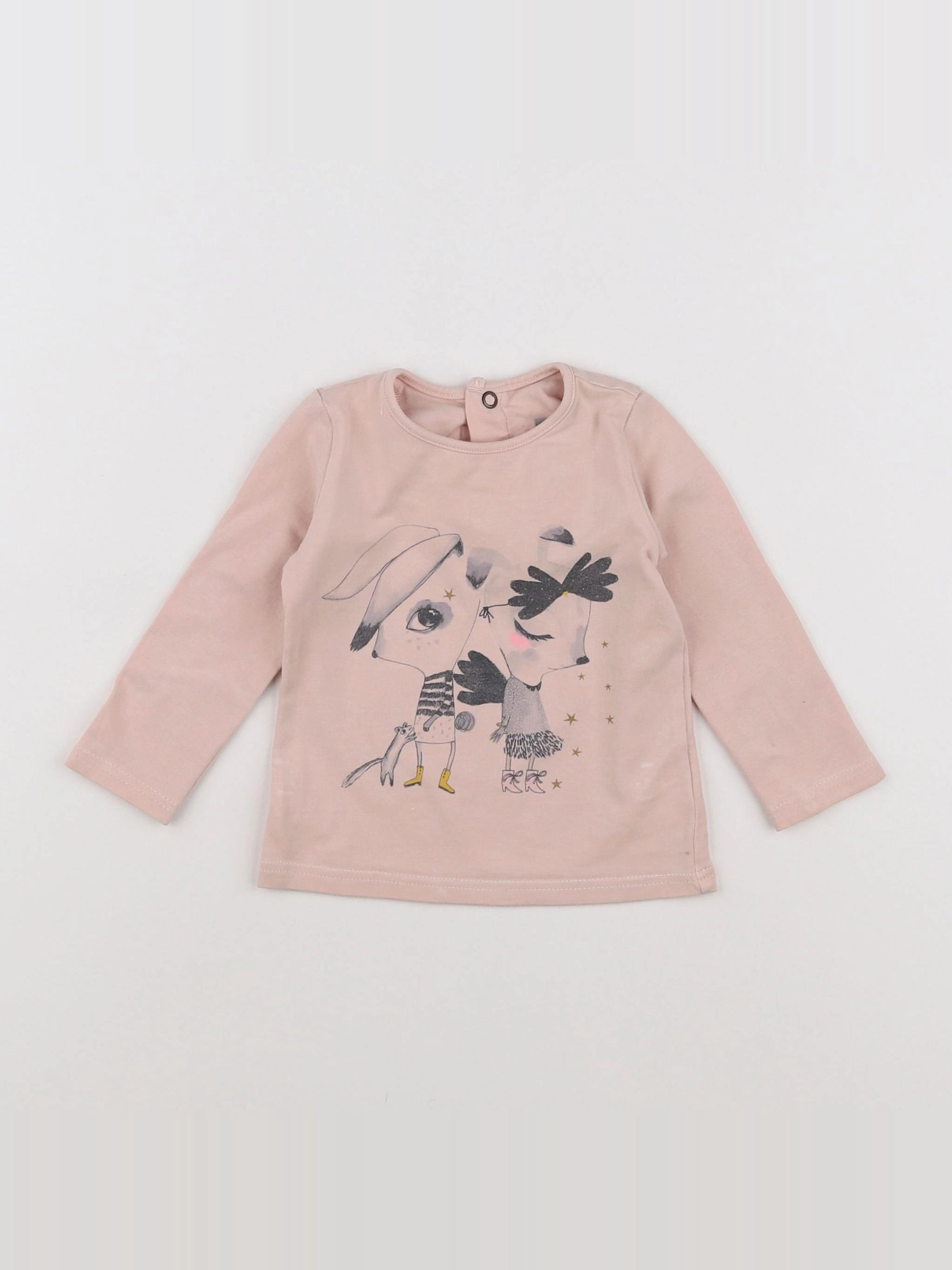 Catimini - tee-shirt rose - 12 mois