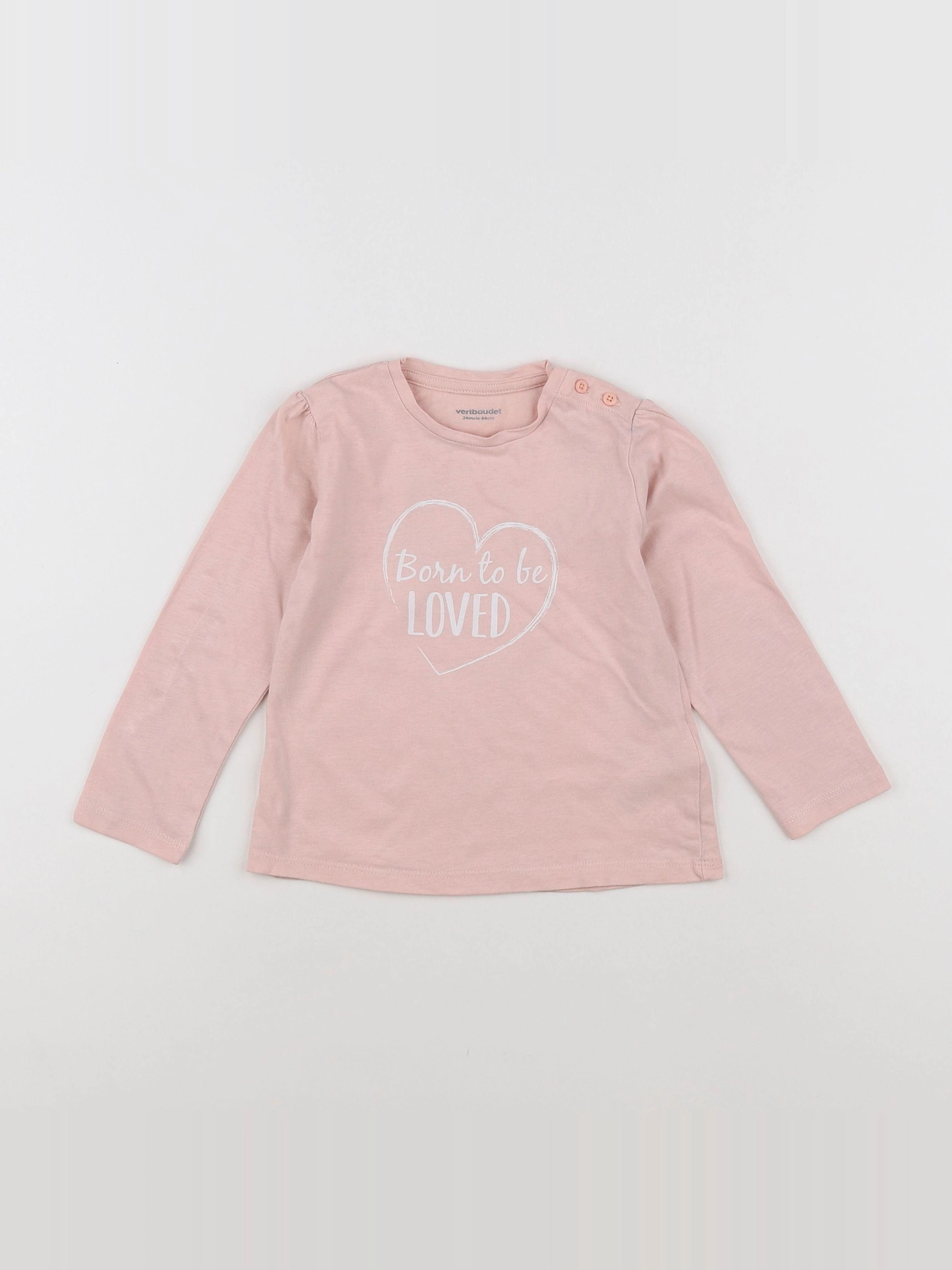 Vertbaudet - tee-shirt rose - 2 ans