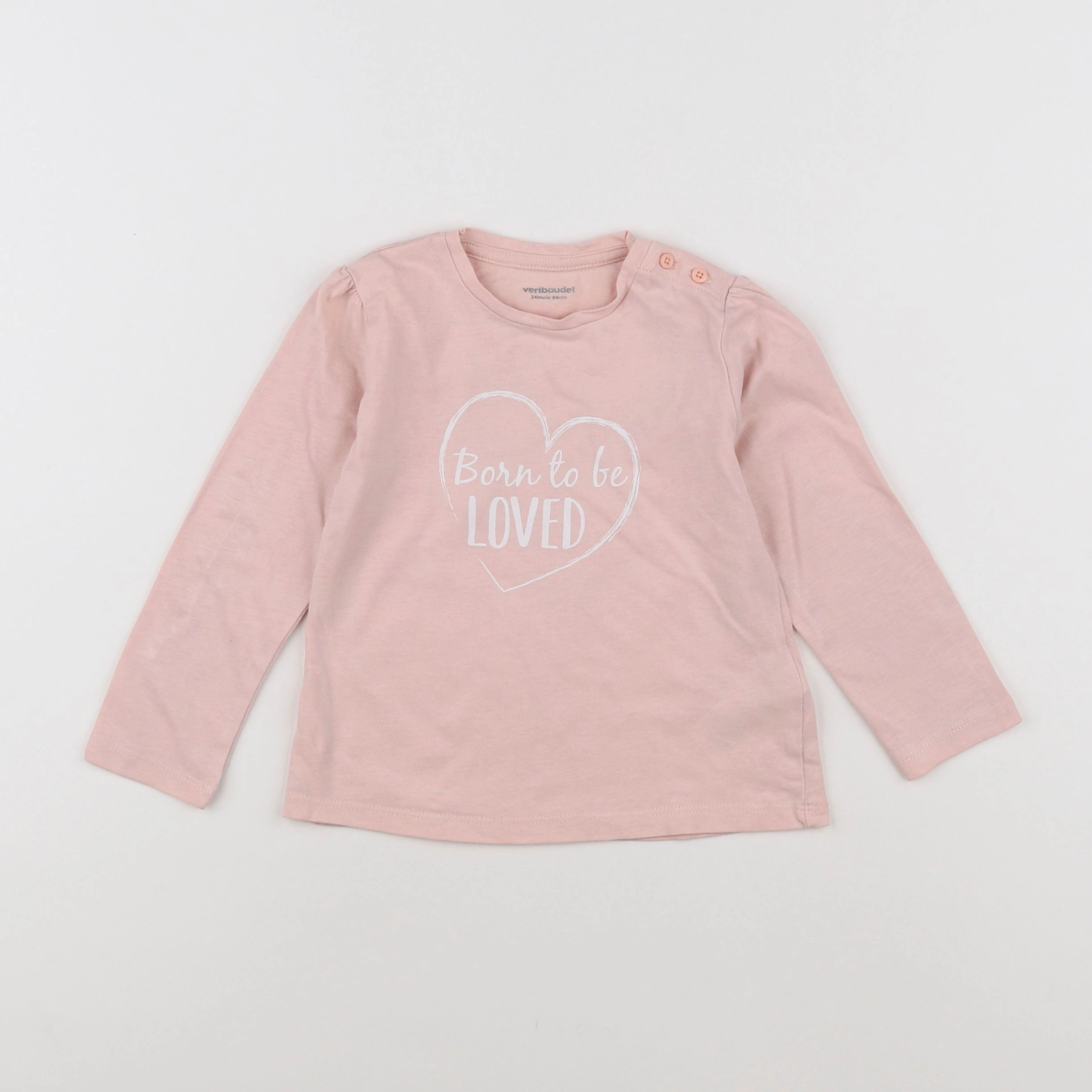 Vertbaudet - tee-shirt rose - 2 ans