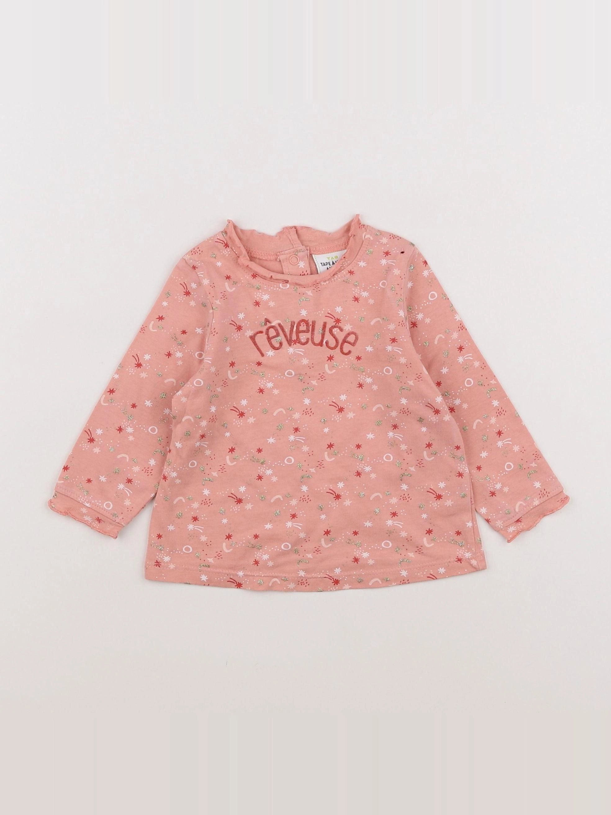 Tape à l'oeil - tee-shirt rose - 6 mois