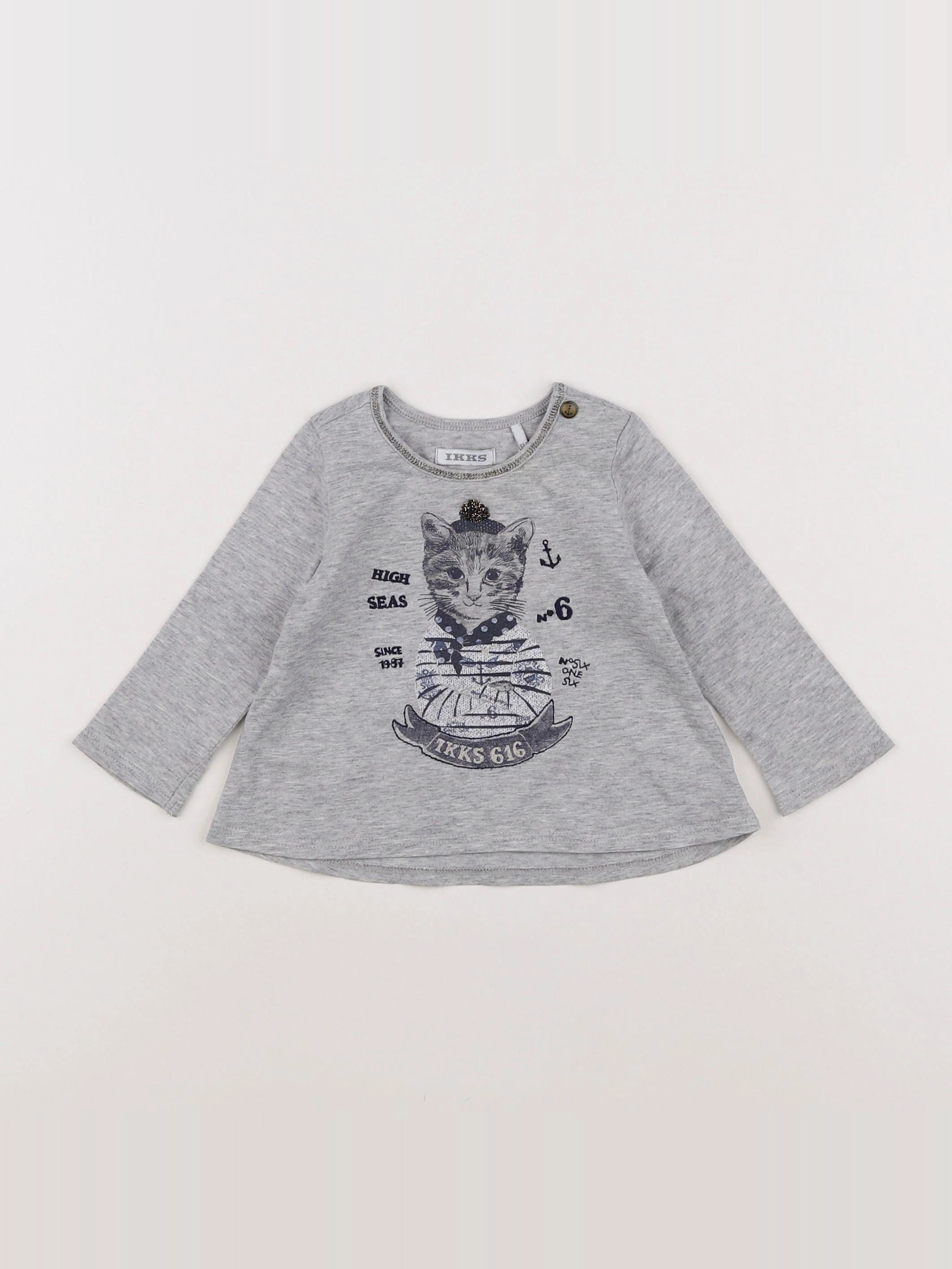 IKKS - tee-shirt gris - 6 mois