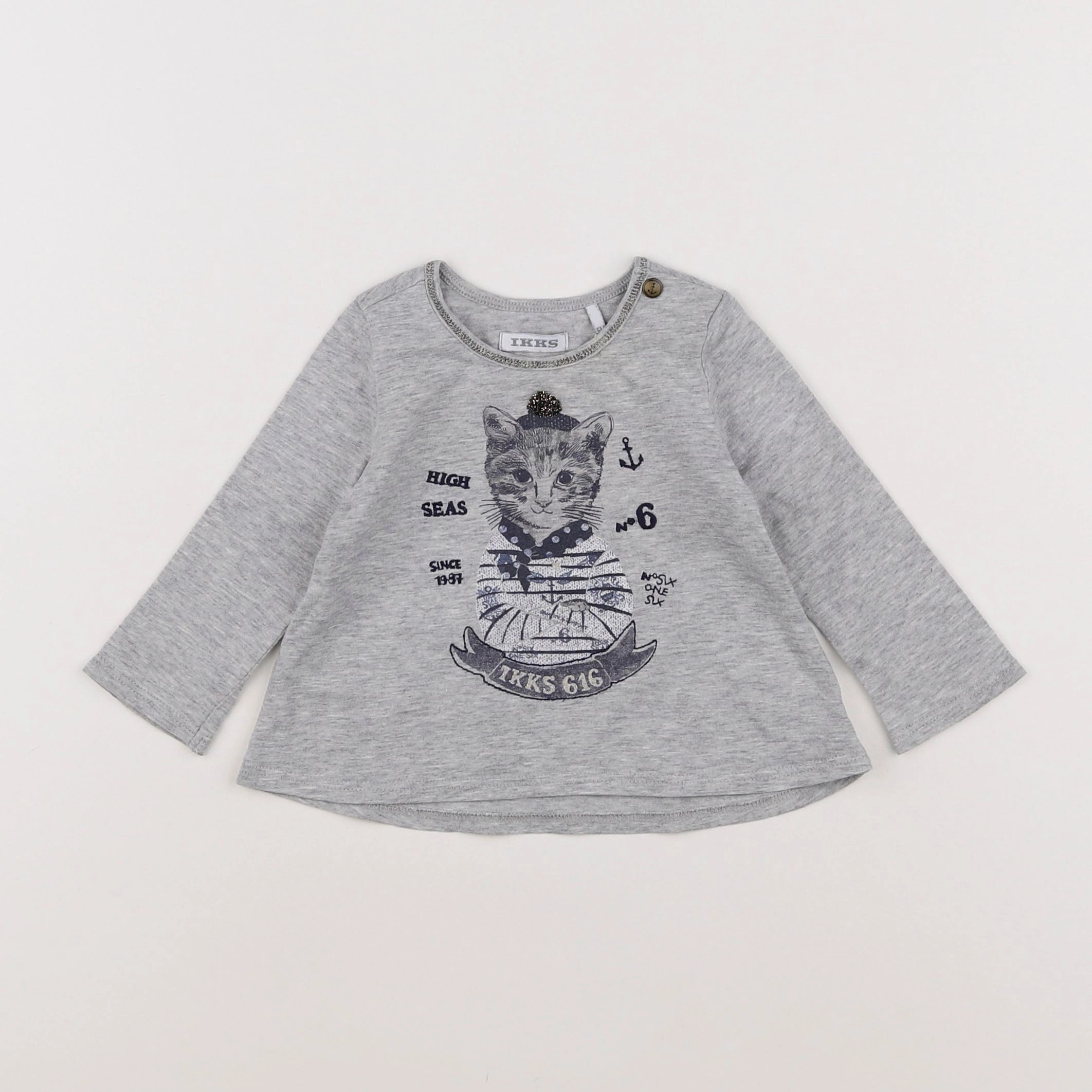 IKKS - tee-shirt gris - 6 mois