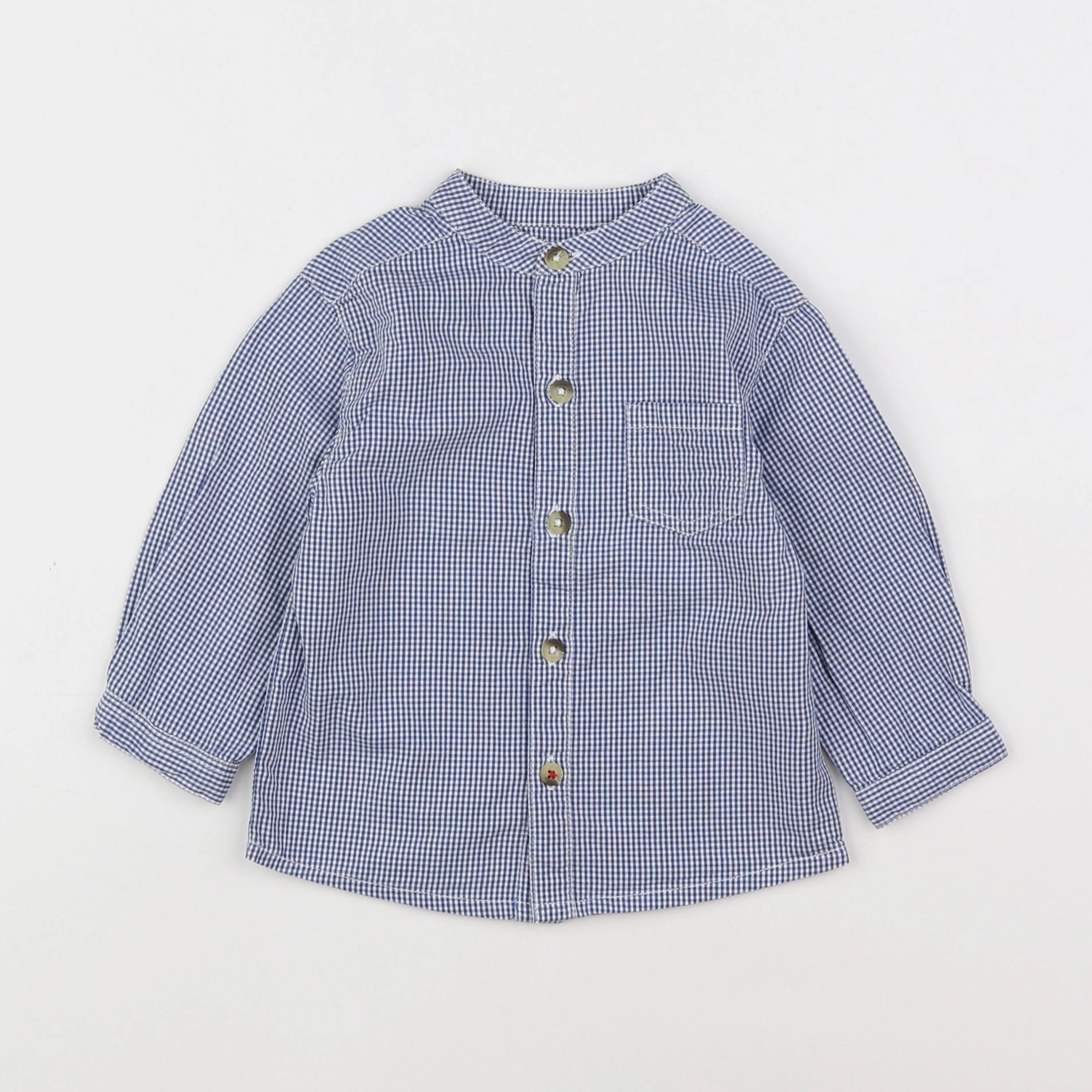 Boutchou - chemise bleu - 6 mois